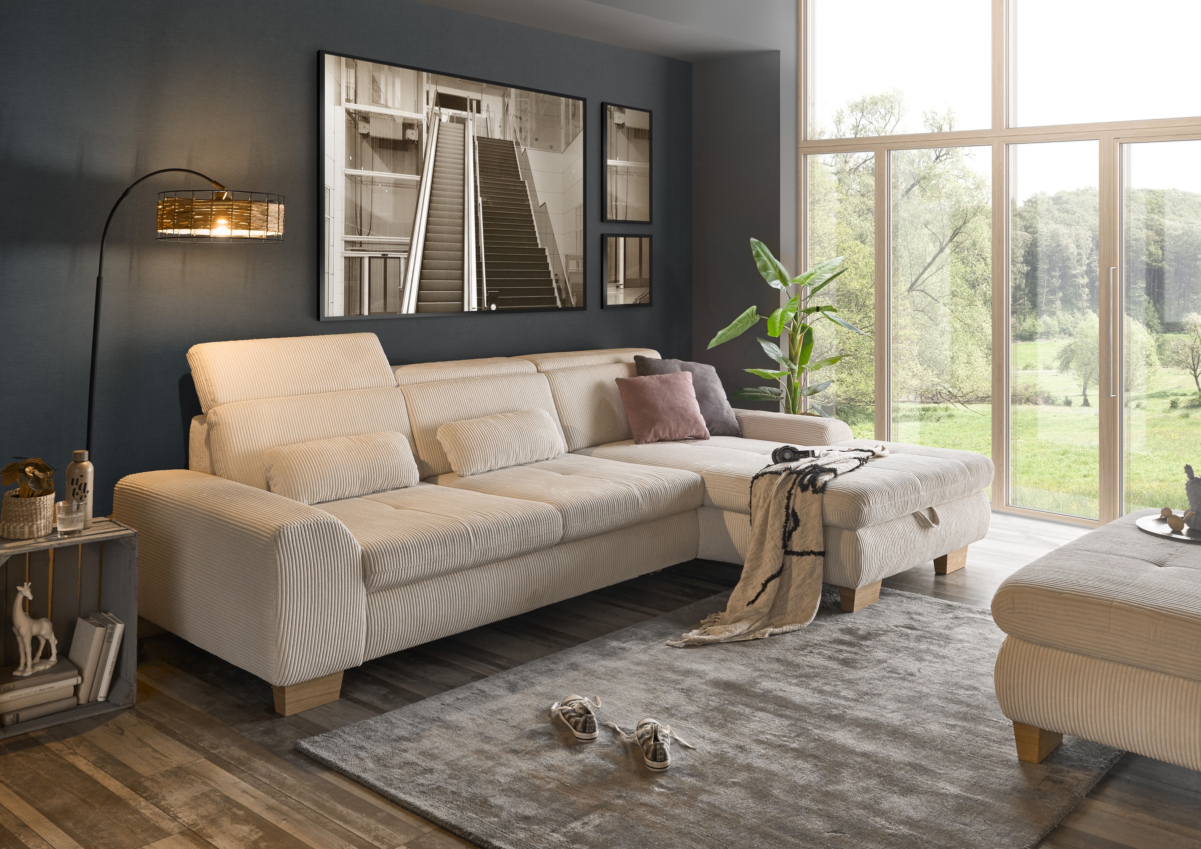 set one by Musterring Ecksofa »SO 3400 Sitzhöhe 47cm oder 49cm, Sitztiefe v günstig online kaufen