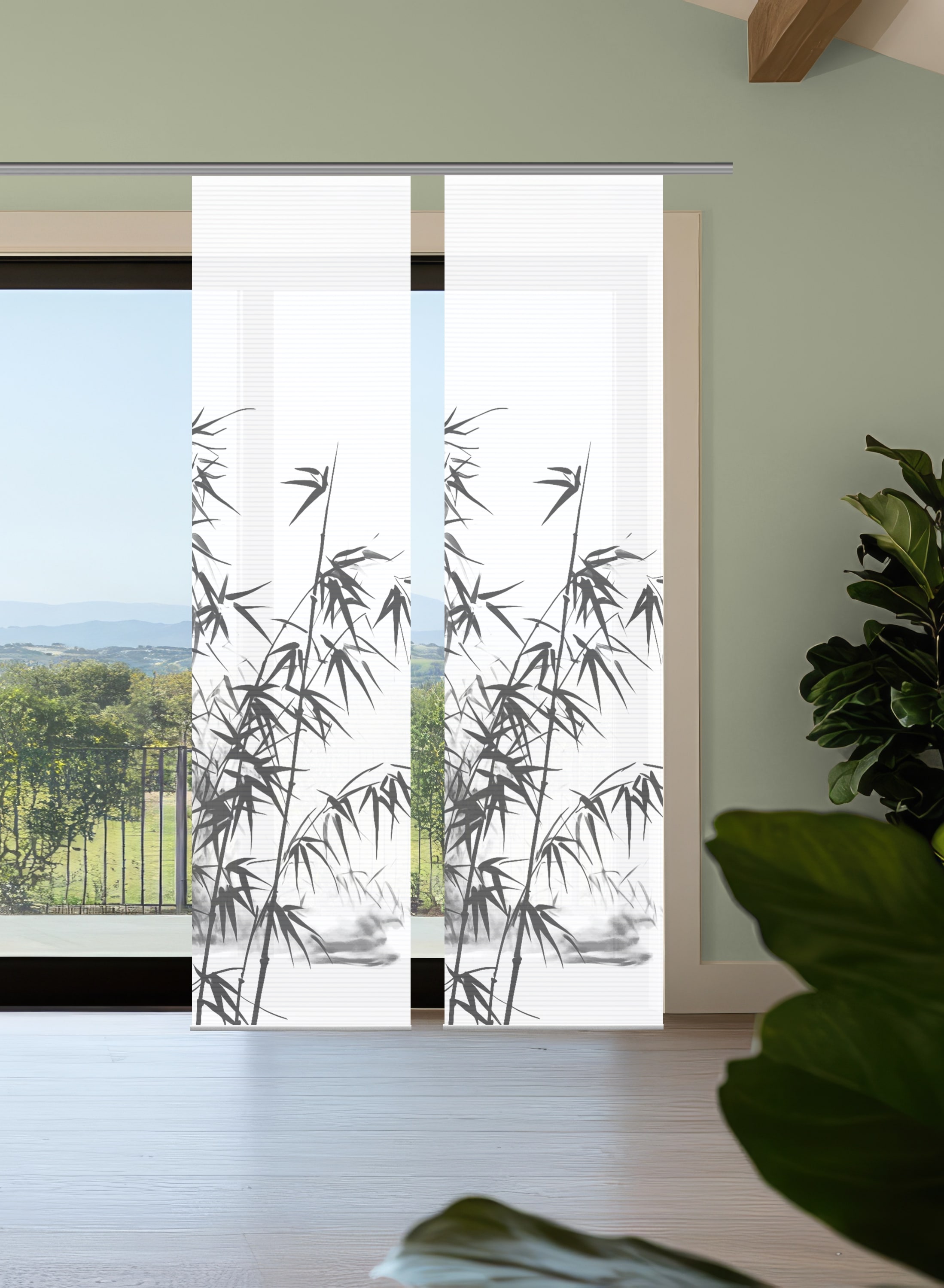 HOME in green Schiebegardine »RUFUS« Paneelwagen 2 Stk. tlg. Bambusoptik, S günstig online kaufen