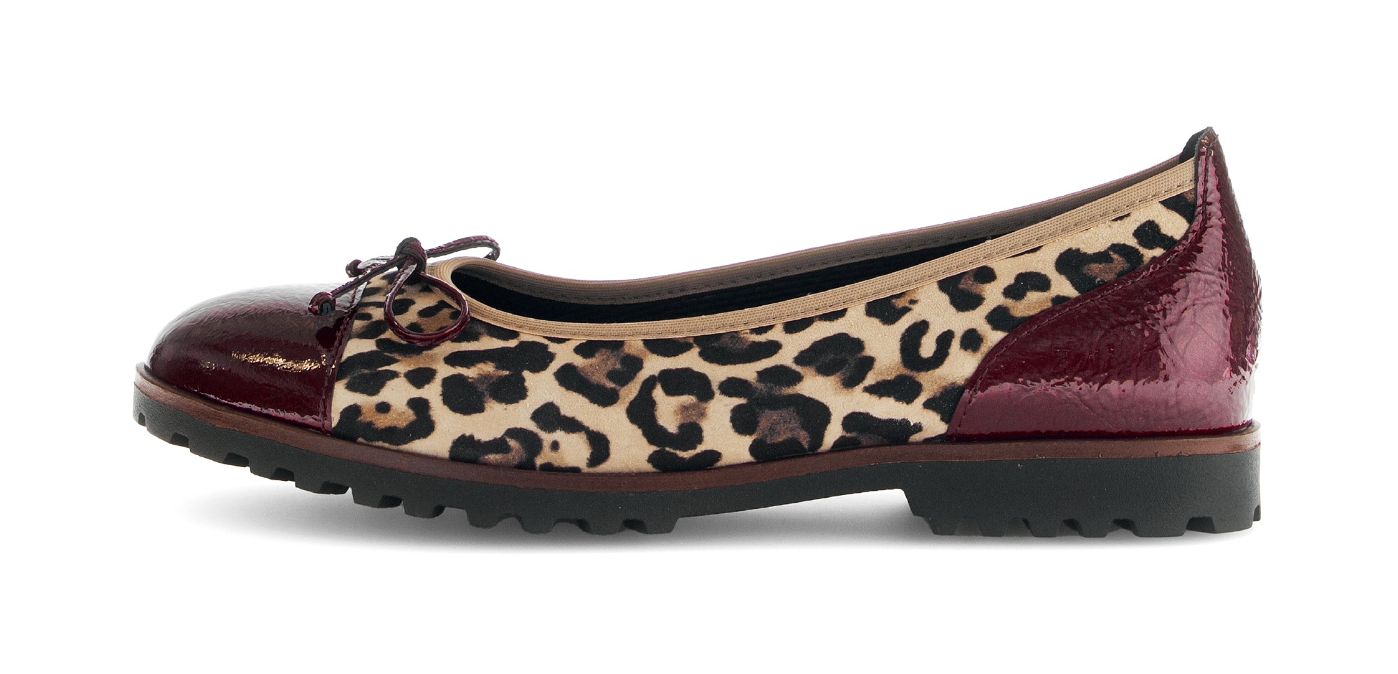 Gabor Ballerina, Blockabsatz, Businessschuh, Schlupfschuh im angesagten Leo-Look