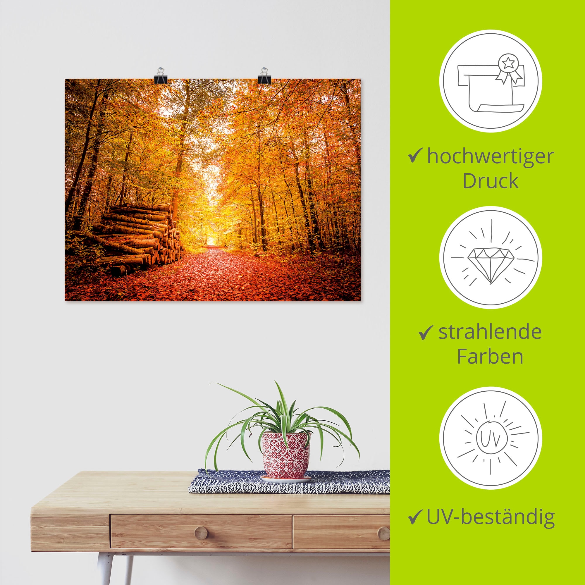 Artland Poster »Herbstlandschaft«, Vier Jahreszeiten, (1 St.), als Alubild, Leinwandbild, Wandaufkleber oder Poster in versch. Größen