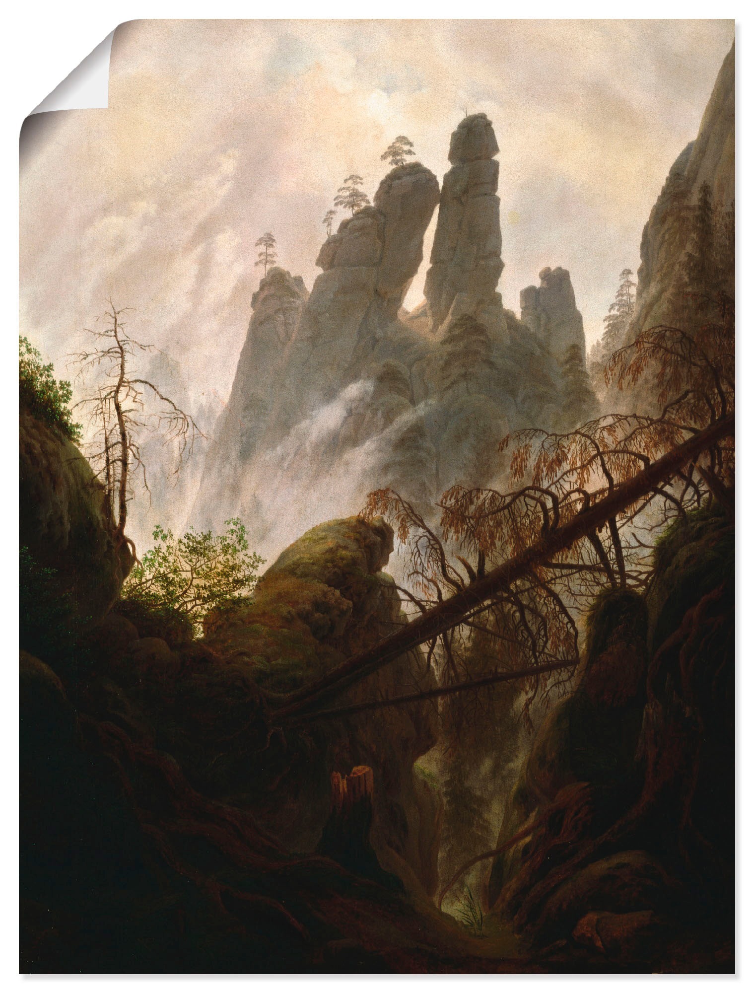 Artland Kunstdruck »Felsenschlucht, 1822/23«, Felsen, (1 St.), als Leinwand günstig online kaufen
