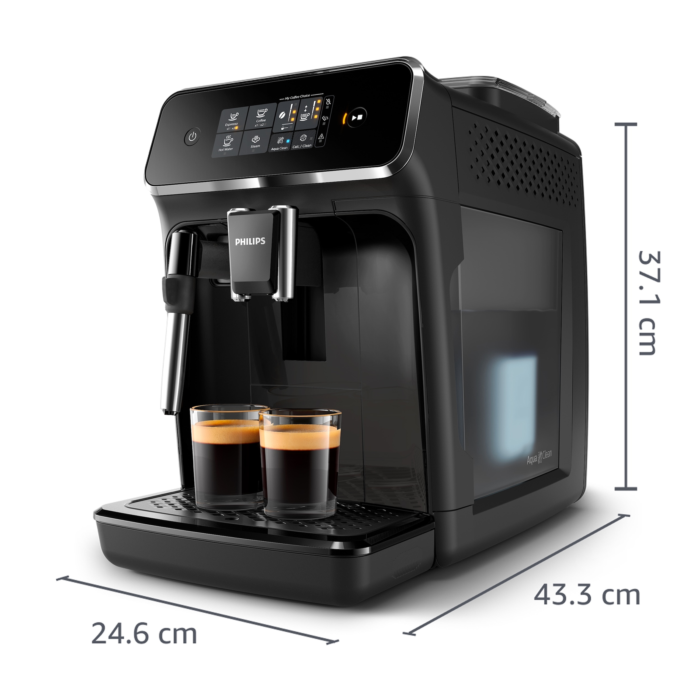 Philips Kaffeevollautomat »2200 Serie EP2220/10 Pannarello«, für 2 Kaffeespezialitäten und anpassbarer Aromastärke, mattschwarz