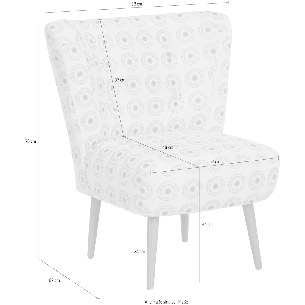 Max Winzer® Sessel »Nikki«, im Retrolook, mit Designerstoff von Andreea Boyer