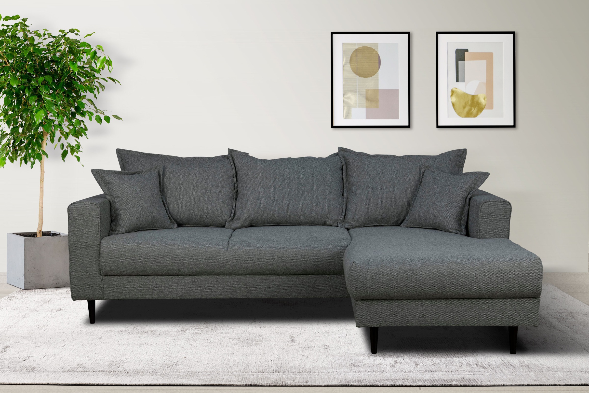 Home affaire Ecksofa "VEYRAS L-Form, hoher Sitzkomfort, Maße B/T/H: 230/150 günstig online kaufen