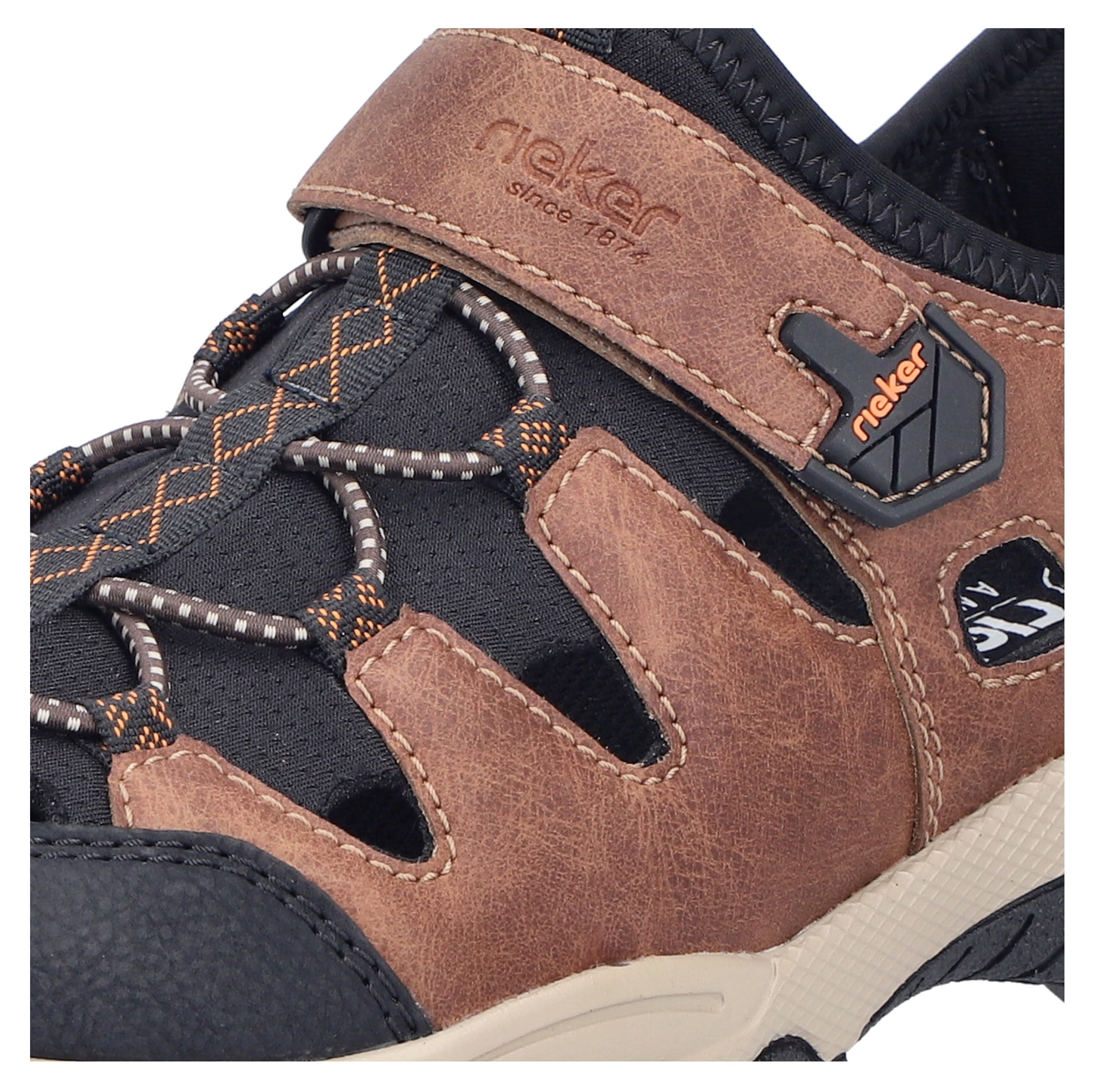 Rieker Slip-On Sneaker, Schlupfschuh, Trekkingschuh, Outdoorschuh mit luftigen Lochungen