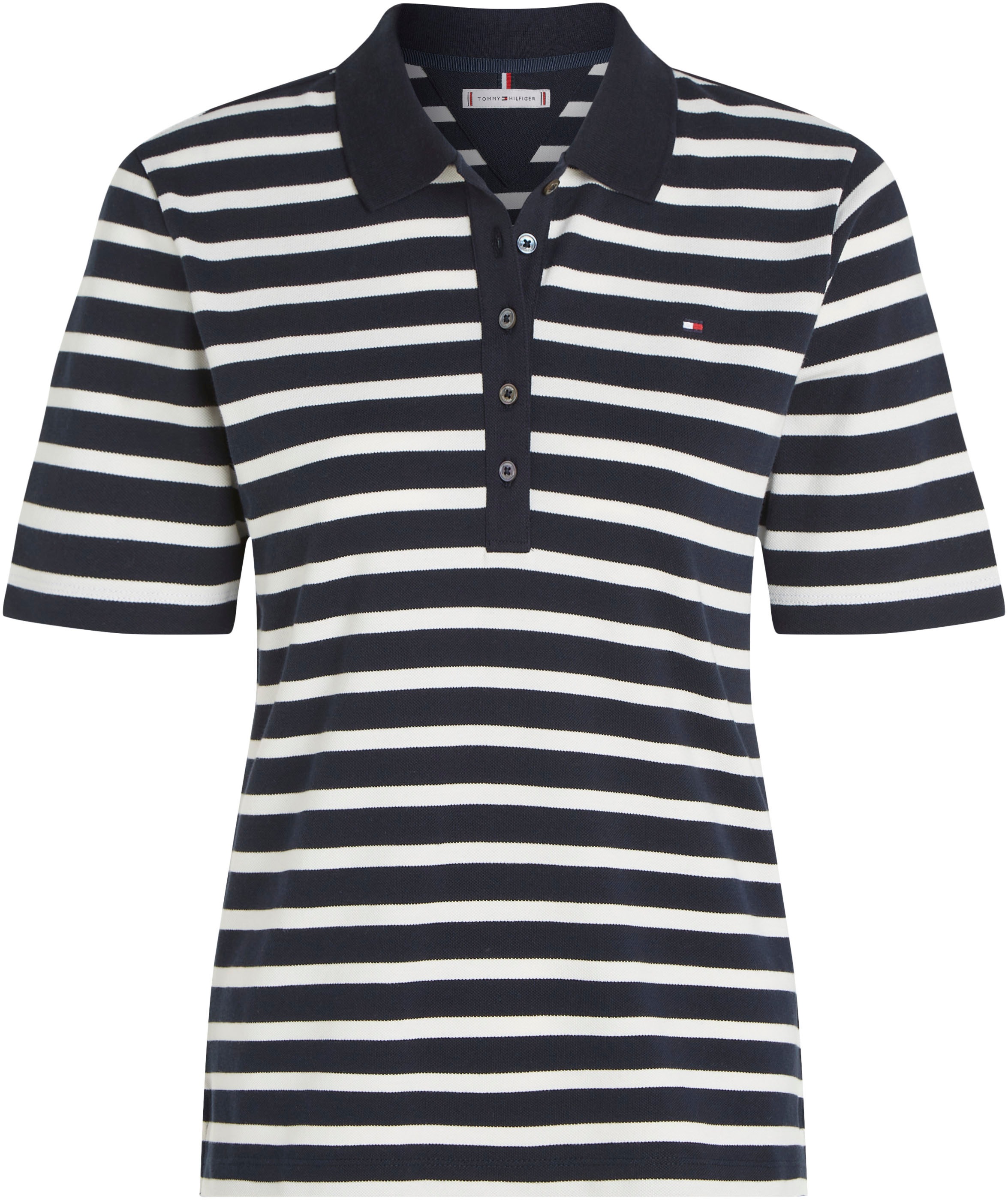 Tommy Hilfiger Poloshirt »1985 REG PIQUE STRIPE POLO SS«, mit dezenter Tommy Hilfiger Logostickerei