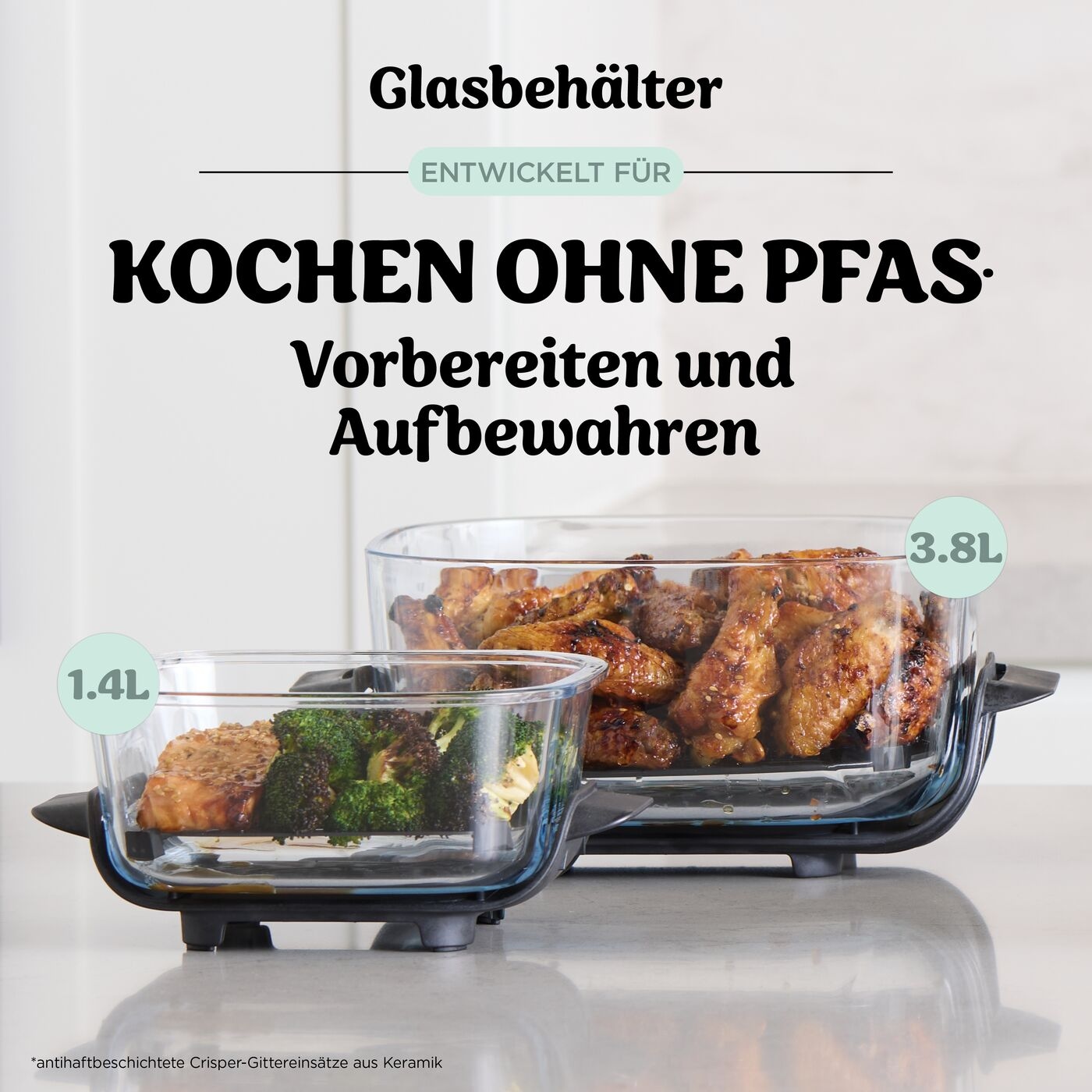 NINJA Heißluftfritteuse »CRISPi 4-in-1 Sage - FN101EUSG« 1700 W tragbar