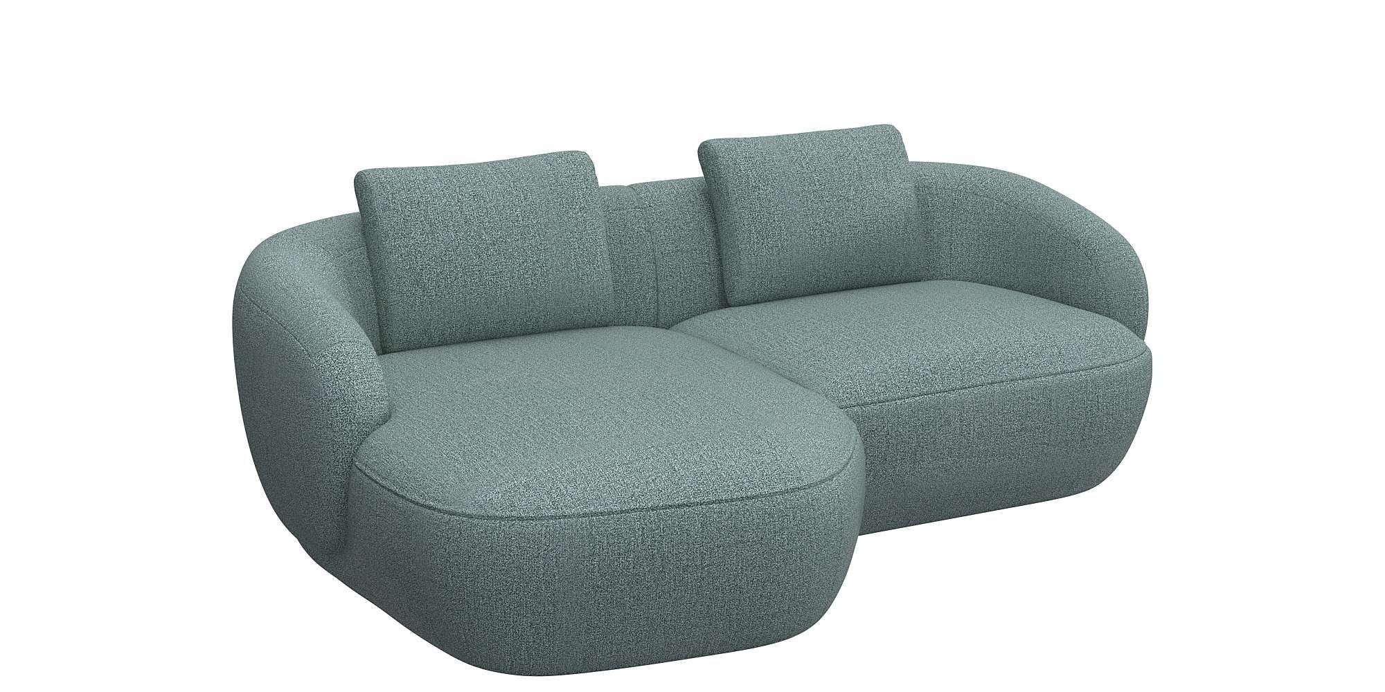 FLEXLUX Wohnlandschaft »Torino, rund, L-Form, Sofa-Ecke mit Recamiere, Longchair-Sofa«, Modernes, organisches Sofa-Design, Kaltschaum, Wellenunterfederung