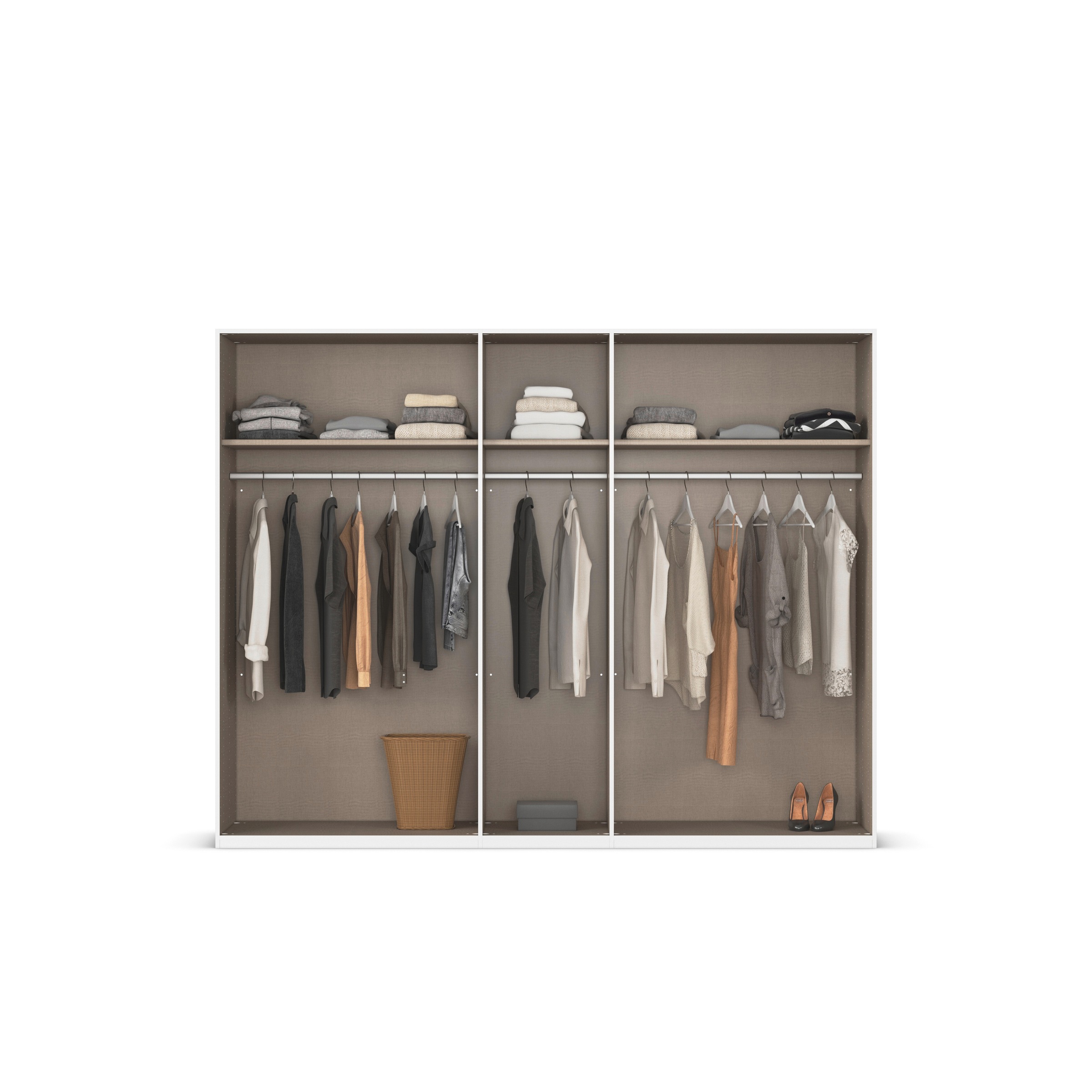 rauch Drehtürenschrank »Kleiderschrank Schrank Garderobe Schlafzimmerschrank EVELYN«, (in 2 Höhen 197 oder 210 cm erhältlich), in elegantem Stil, viel Stauraum 3 Breiten und 2 Höhen MADE IN GERMANY