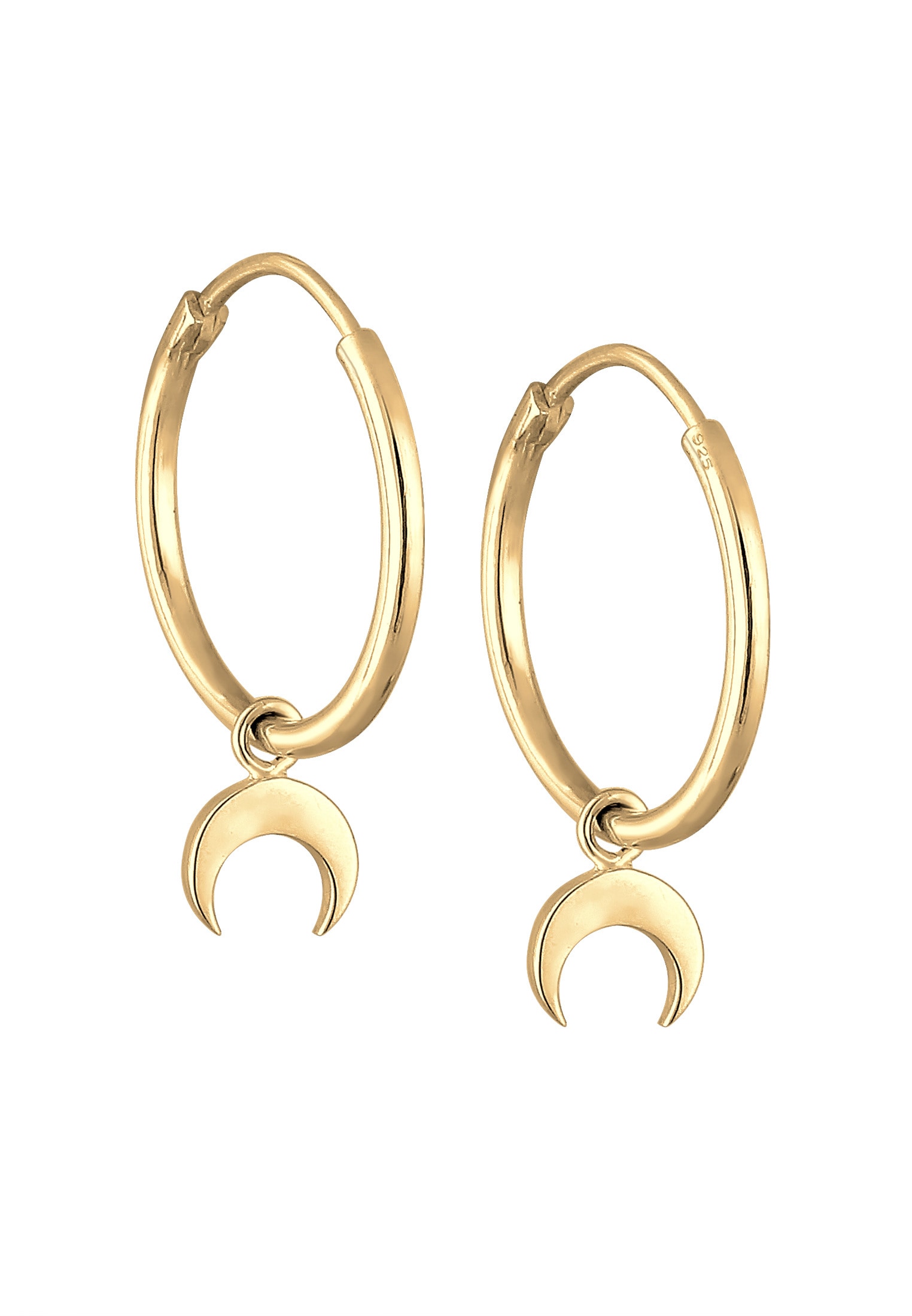 Elli Paar Creolen »Creolen Halbmond Sichel 925 Sterling Silber vergoldet«