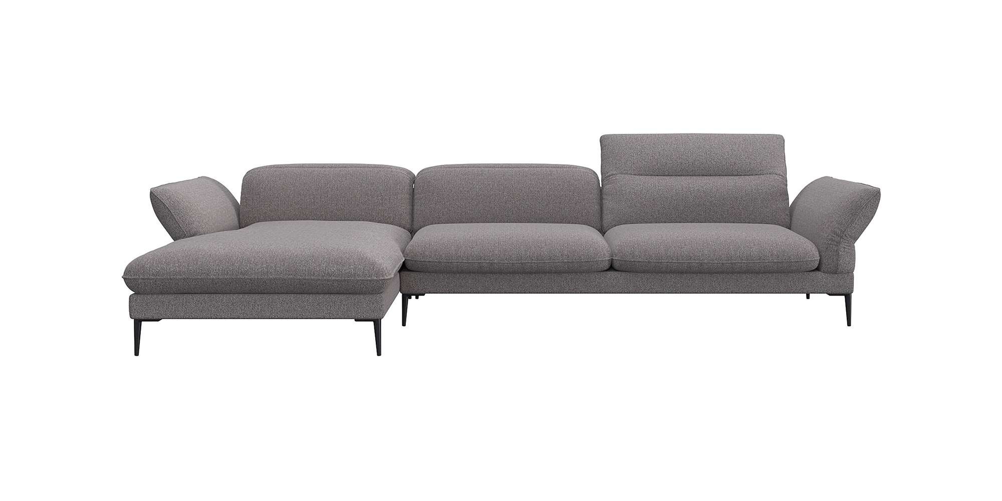 FLEXLUX Ecksofa »Salino, Funktionssofa mit Recamiere, Relaxsofa, Ecksofa«, Sofa mit Arm- und Kopfteil-Verstellungen, Kaltschaum & Stahl-Wellen