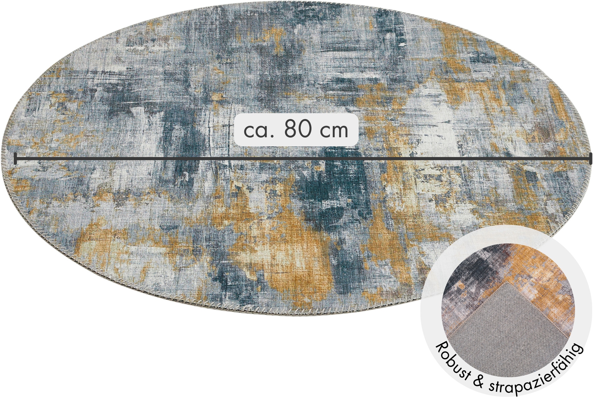 LUXOR living Teppich »Prima«, rund, 7 mm Höhe, Kurzflor, bedruckt, modernes Design