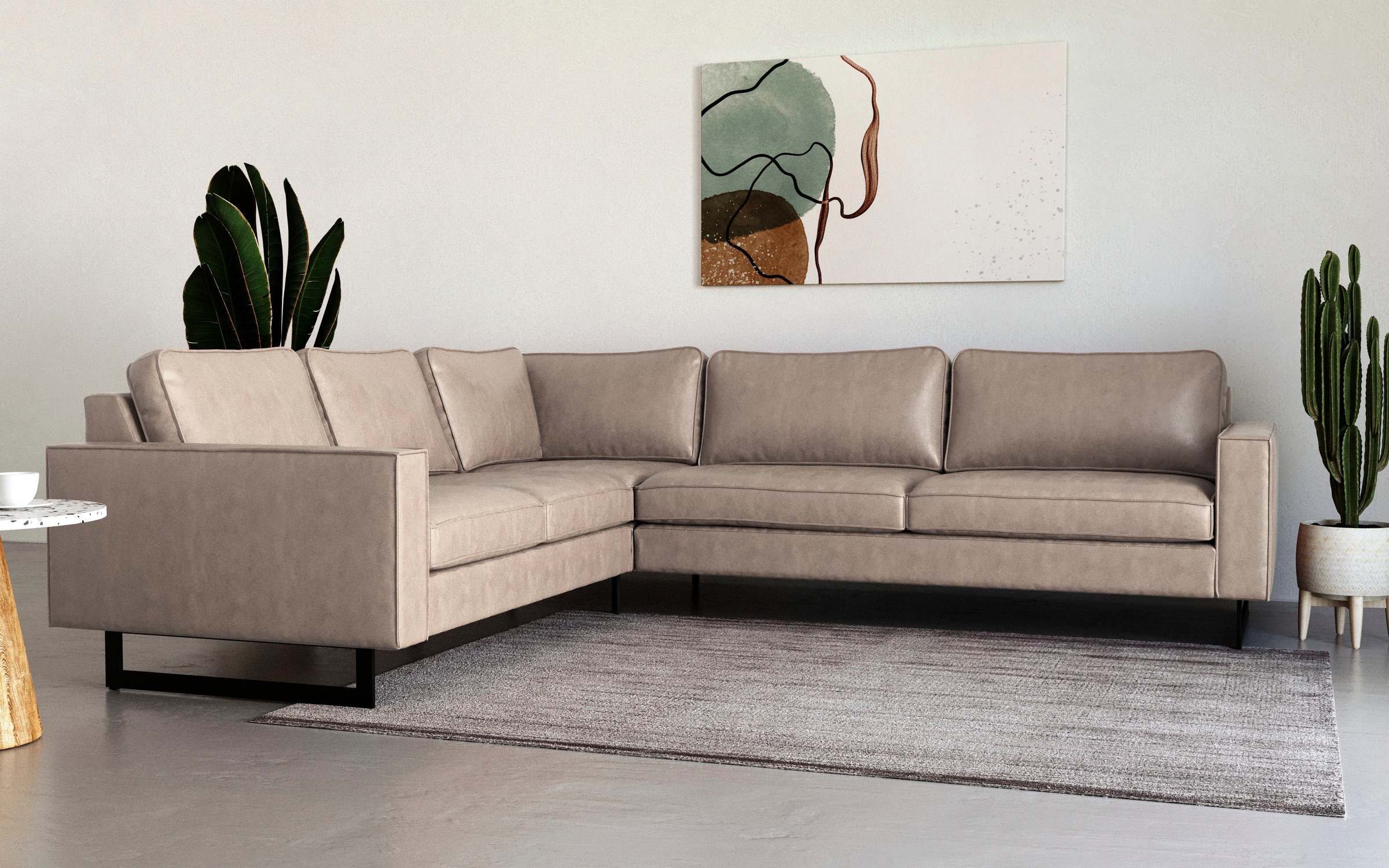 Places of Style Ecksofa »Pinto, XXL, 250/290 cm, langer Schenkel, Ottomane« günstig online kaufen