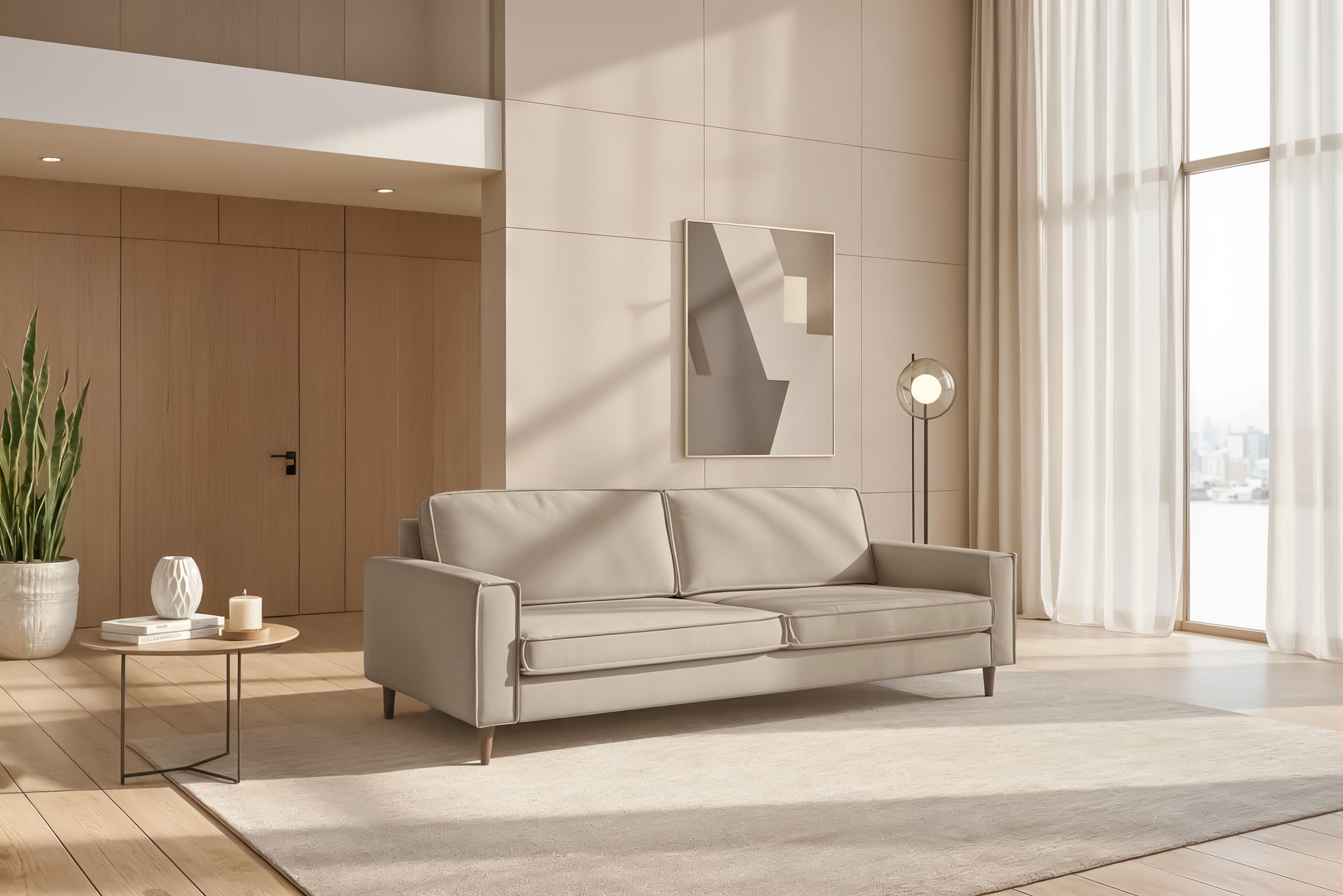 Home affaire 3-Sitzer »Pinto Skandi,Maxi-Ausführung, 236 cm, Chenille, Stru günstig online kaufen