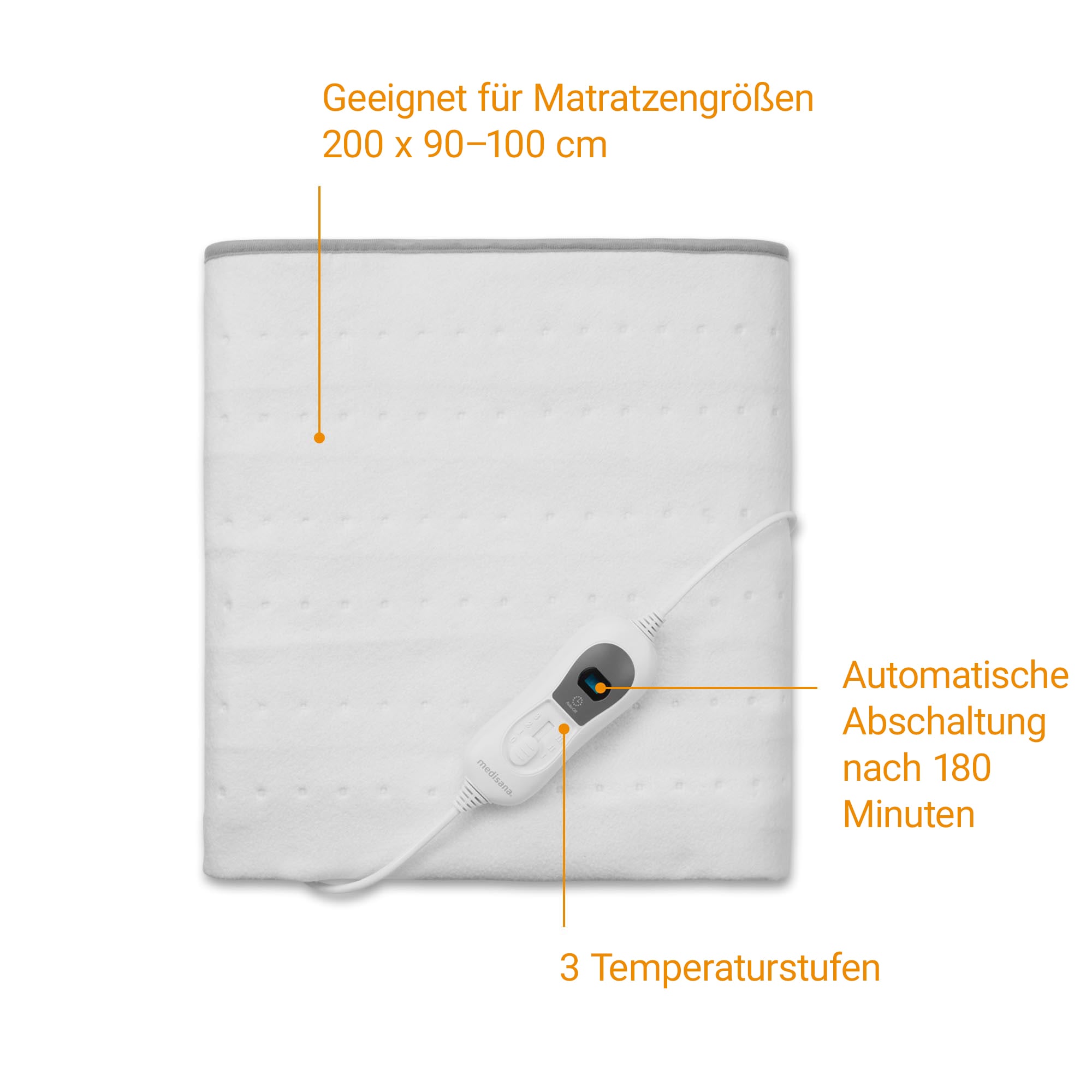 Medisana Wärmeunterbett »HU 666« Sicherheitssystem mit Überhitzungsschutz, waschbar, 3 Temperaturstufen