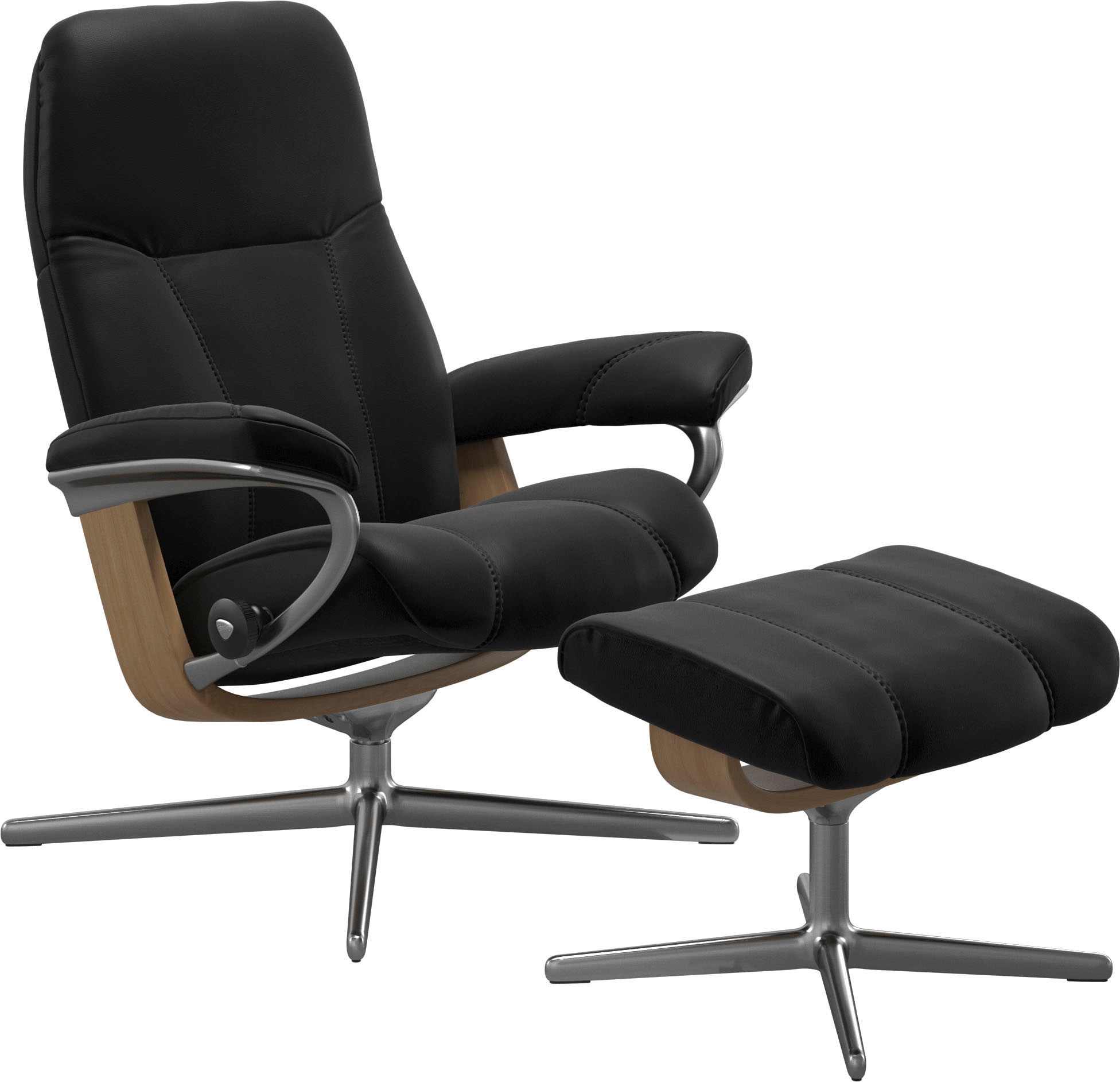 Stressless® Relaxsessel »Consul«, mit Cross Base, Größe S, M & L, Holzakzent Eiche