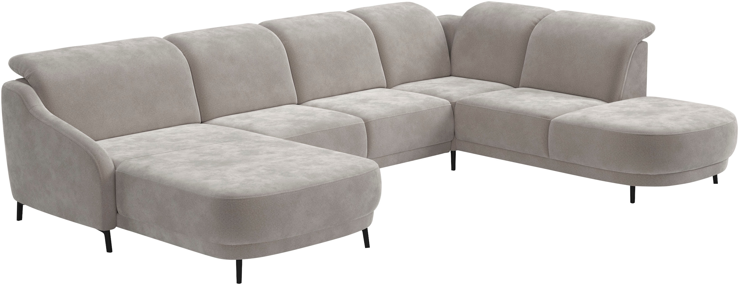 sit&more Wohnlandschaft »Blues U-Form« inkl. Kopfteilverstellung, wahlweise mit Klapptisch und USB