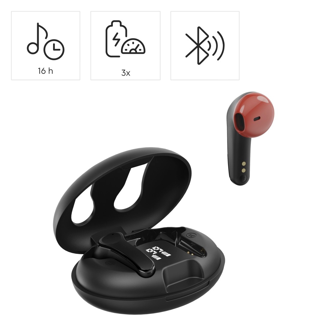 Hama Bluetooth-Kopfhörer »Bluetooth®-Kopfhörer, True Wireless Earbuds, Fast Charge, ENC« Sprachsteuerung | True Wireless | kompatibel mit Siri