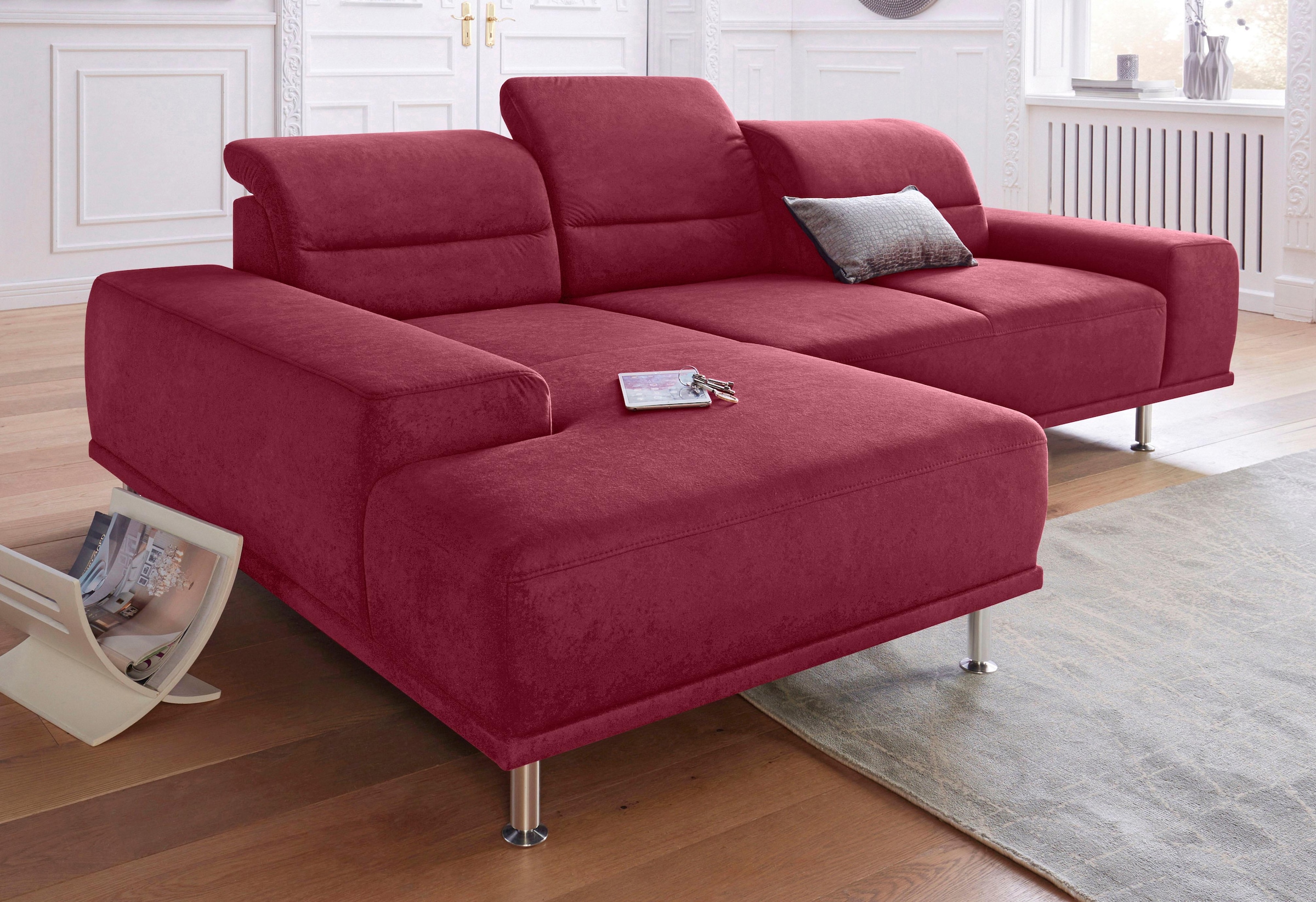 sit&more Ecksofa »Mariola L-Form«, mit Recamiere und Federkern, inklusive Sitztiefenverstellung