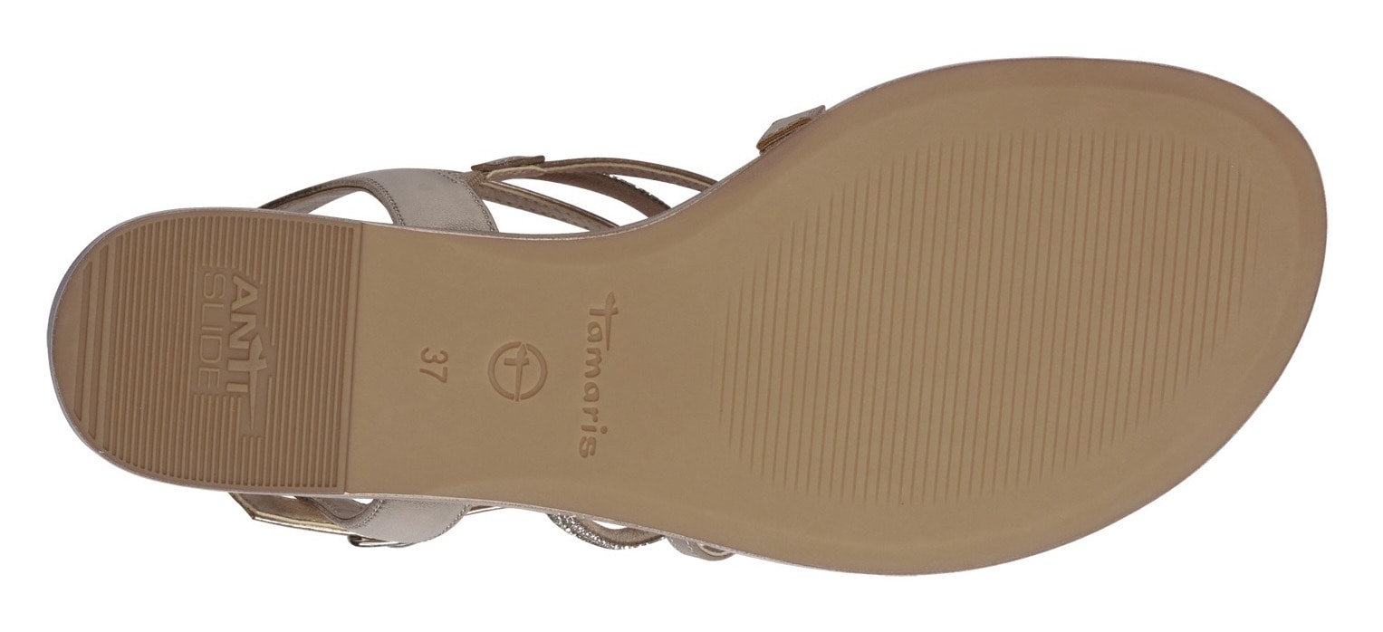 Tamaris Keilsandalette  , Riemchensandale, Sommerschuh mit glitzernden Strasssteinchen