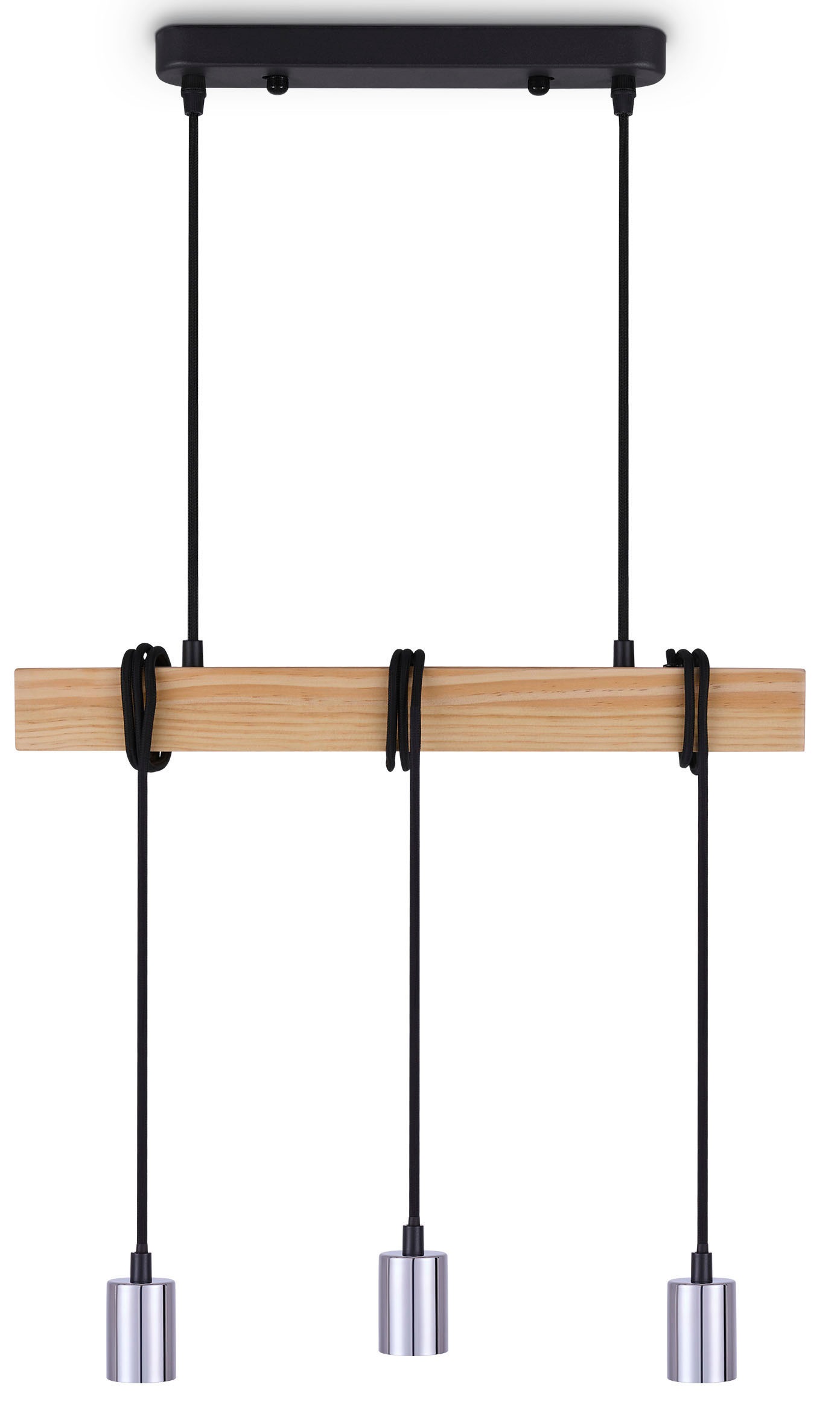 Paco Home Pendelleuchte »SINA«, Leuchtmittel E27 | ohne Leuchtmittel, LED Pendellampe Hängeleuchte Wohnzimmer Esszimmer Vintage Holz 3x E27