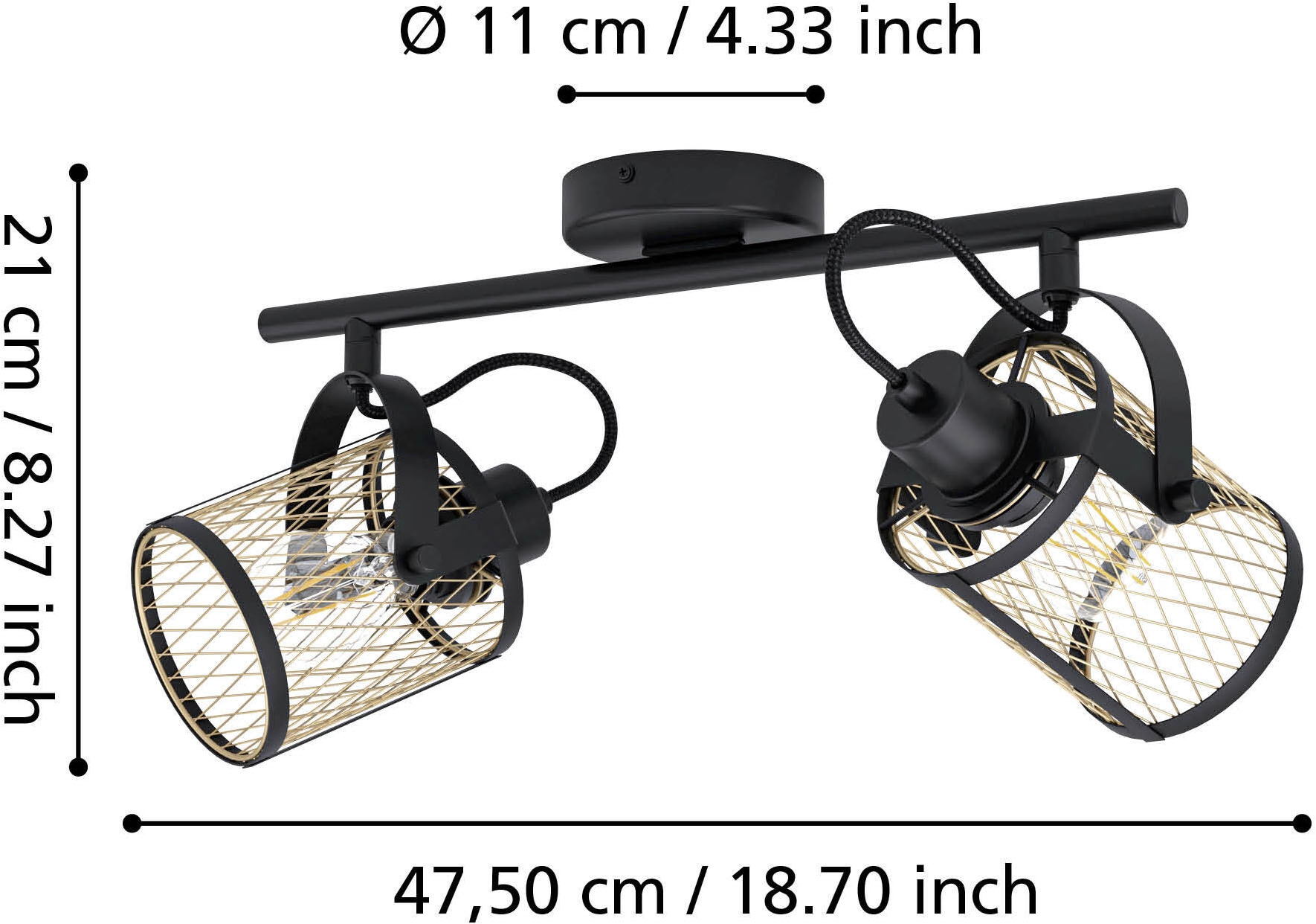 EGLO Deckenspot »DELLOW Spotlampe - Stahl - E27 - 2X40W - IP20« E27 1 Stk.