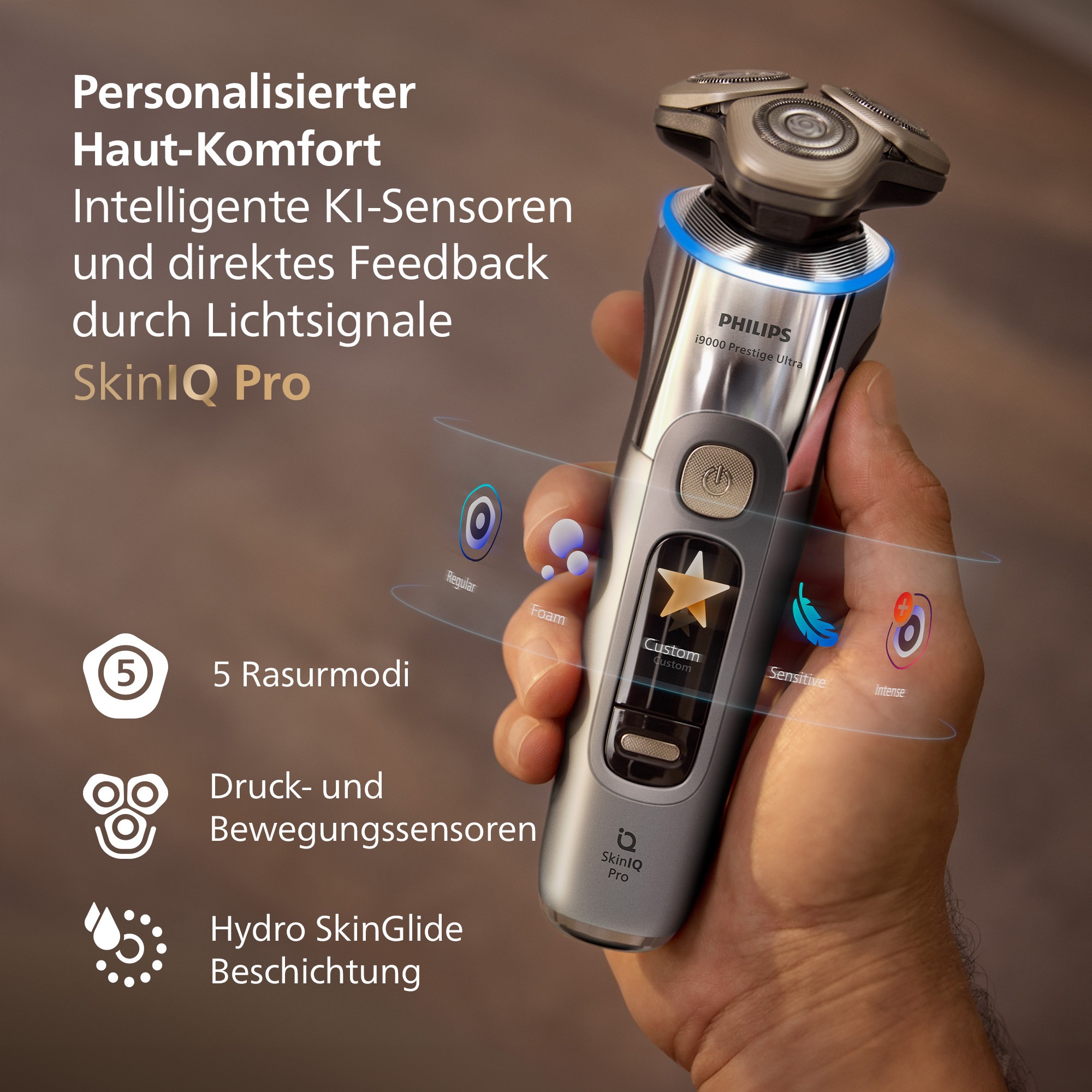 Philips Elektrorasierer »Series i9000 Prestige Ultra XP9404/46«, 1 St. Aufsätze, mit SkinIQ Technologie, inkl. UV-Ladecase, 1 Kartusche