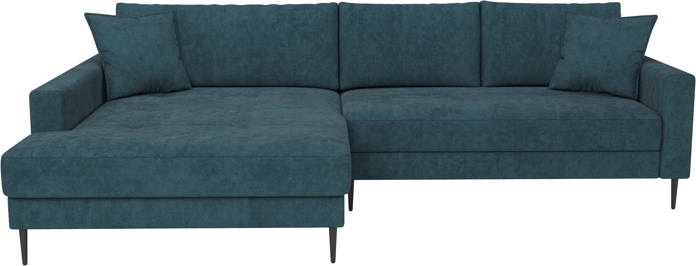 OTTO home Ecksofa »Summer L-Form, B: 280cm, in Cord & Struktur« wahlweise mit Kopfstützen, schwarze Metallfüße