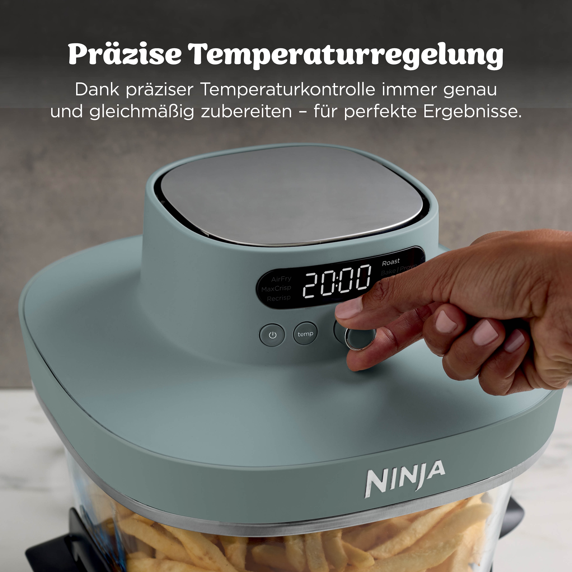 NINJA Heißluftfritteuse »CRISPi PRO 7-in-1 Glas-Air-Fryer - Beige AS101EULG« 2050 W 7 Kochfunktionen, Vorbereitung, Zubereitung + Aufbewahrung von Speisen