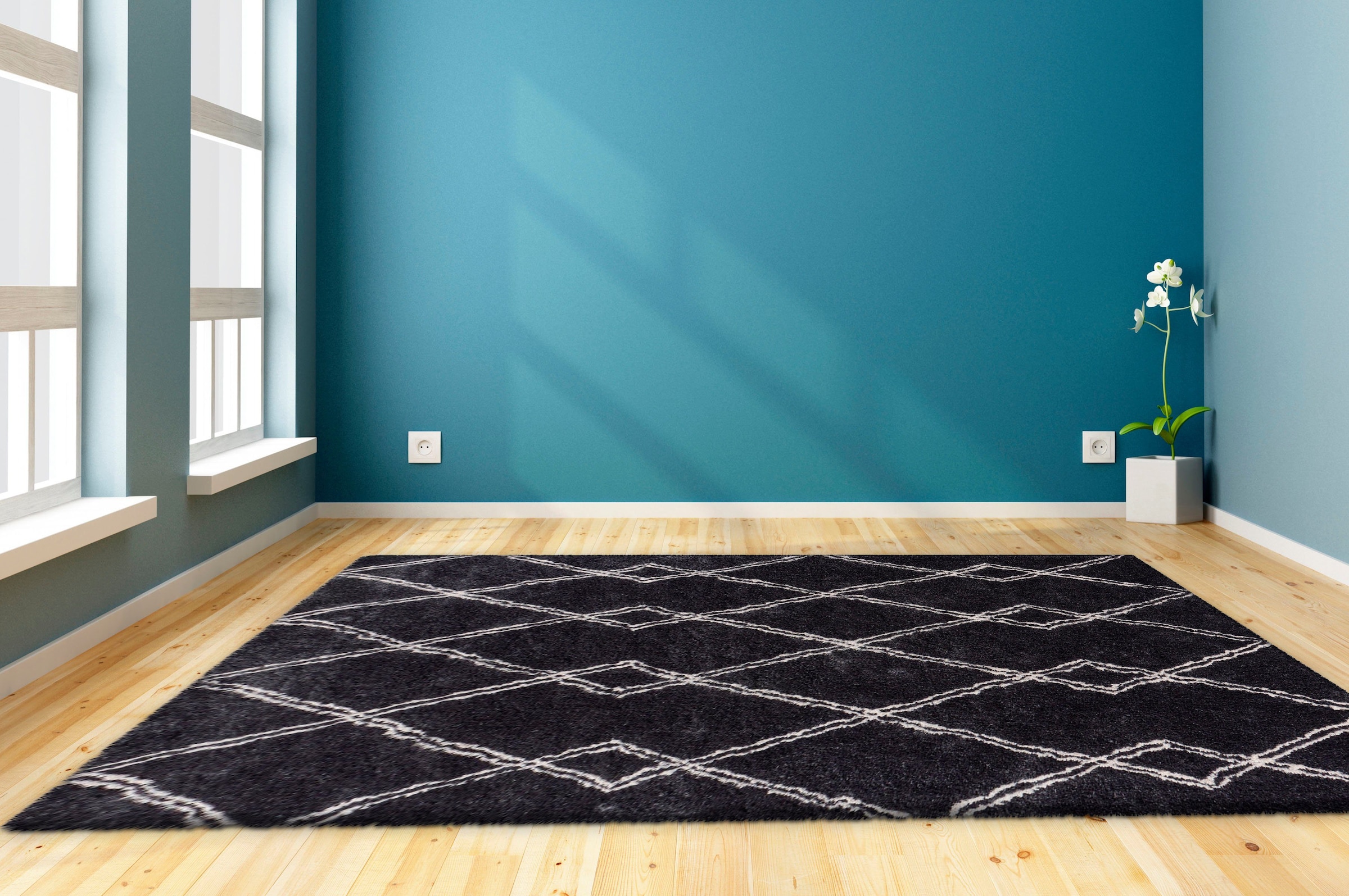 my home Hochflor-Teppich »Alva«, rechteckig, 27 mm Höhe, Wohnzimmer günstig online kaufen