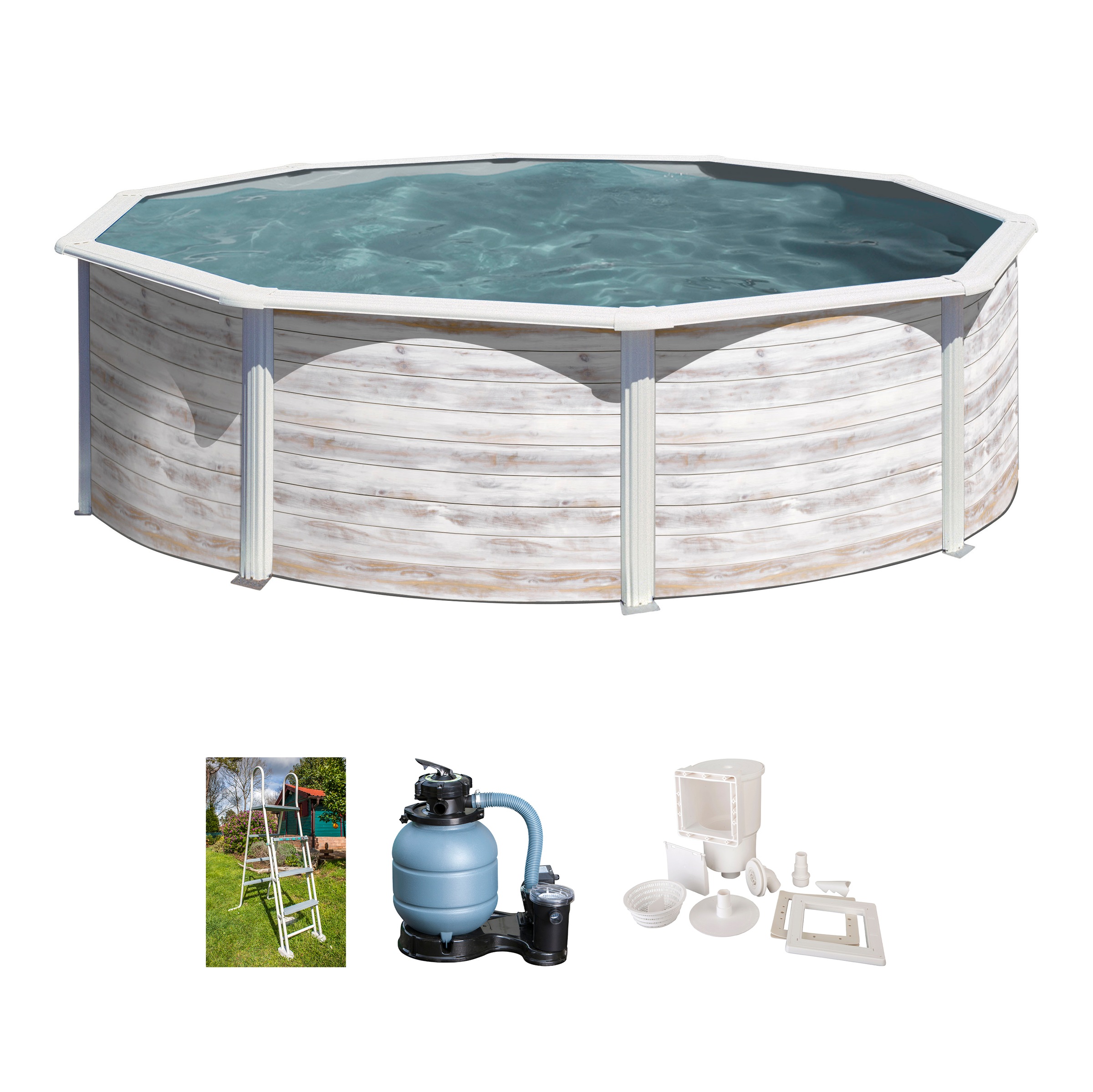 GRE Rundpool »Finlandia« Höhe 120 cm, in versch. Größen erhältlich weiß Ø/B/H/L: 300 cm x Breite x Höhe 120 cm x Länge