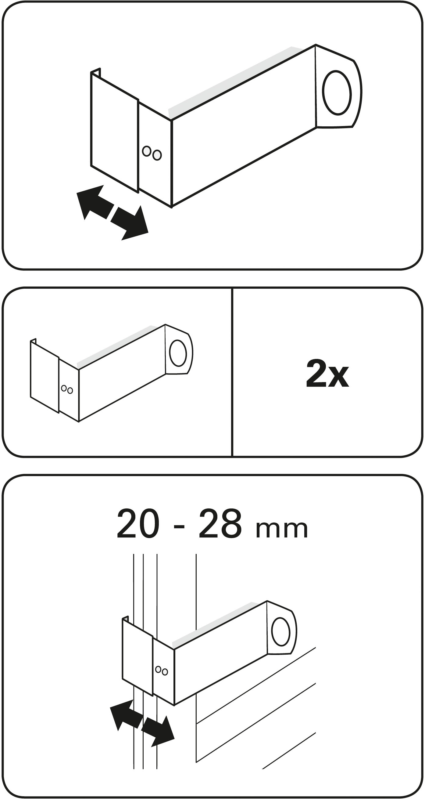 GARDINIA Verbinder »Spannvitrage-Adapter«, (Set, 1 St.), Serie Spannvitrage Ø 7/9 mm
