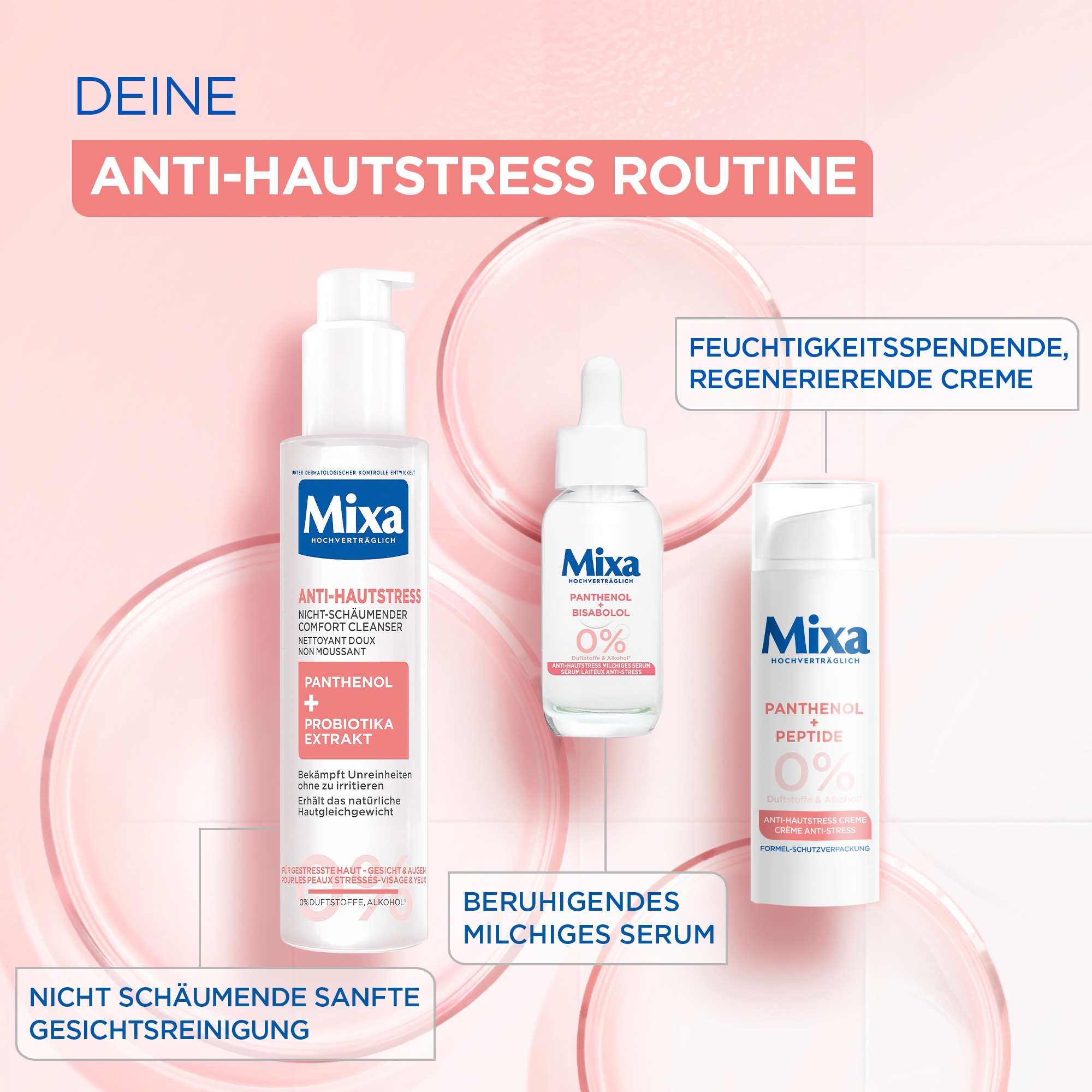 Mixa Gesichtsemulsion »MIXA ANTI-HAUTSTRESS CREME« bis zu 48H Feuchtigkeit, stärkt die Hautbarriere