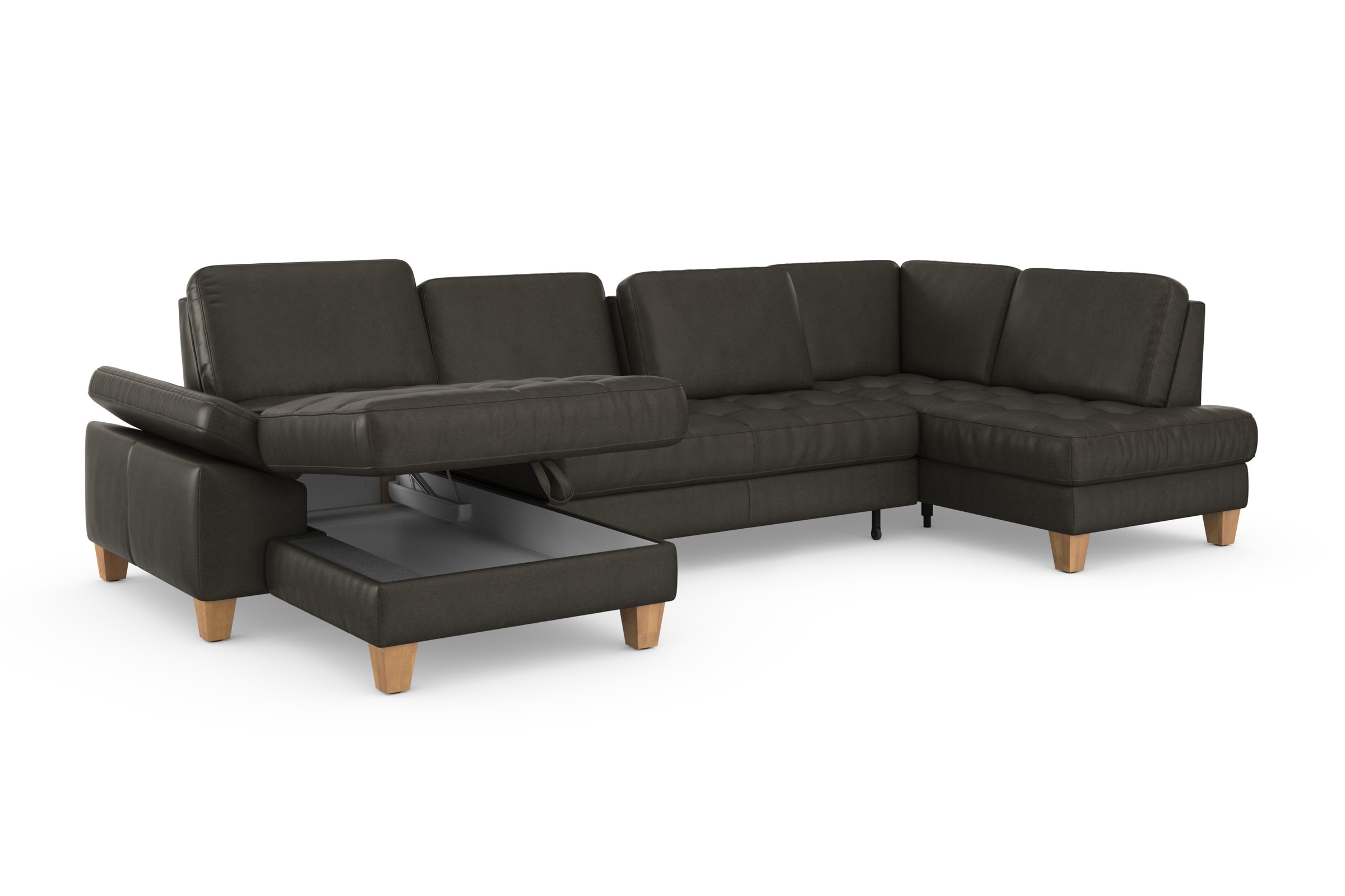 sit&more Wohnlandschaft »Westham U-Form«, wahlweise mit Bettfunktion, Bettkasten, Sitztiefenverstellung