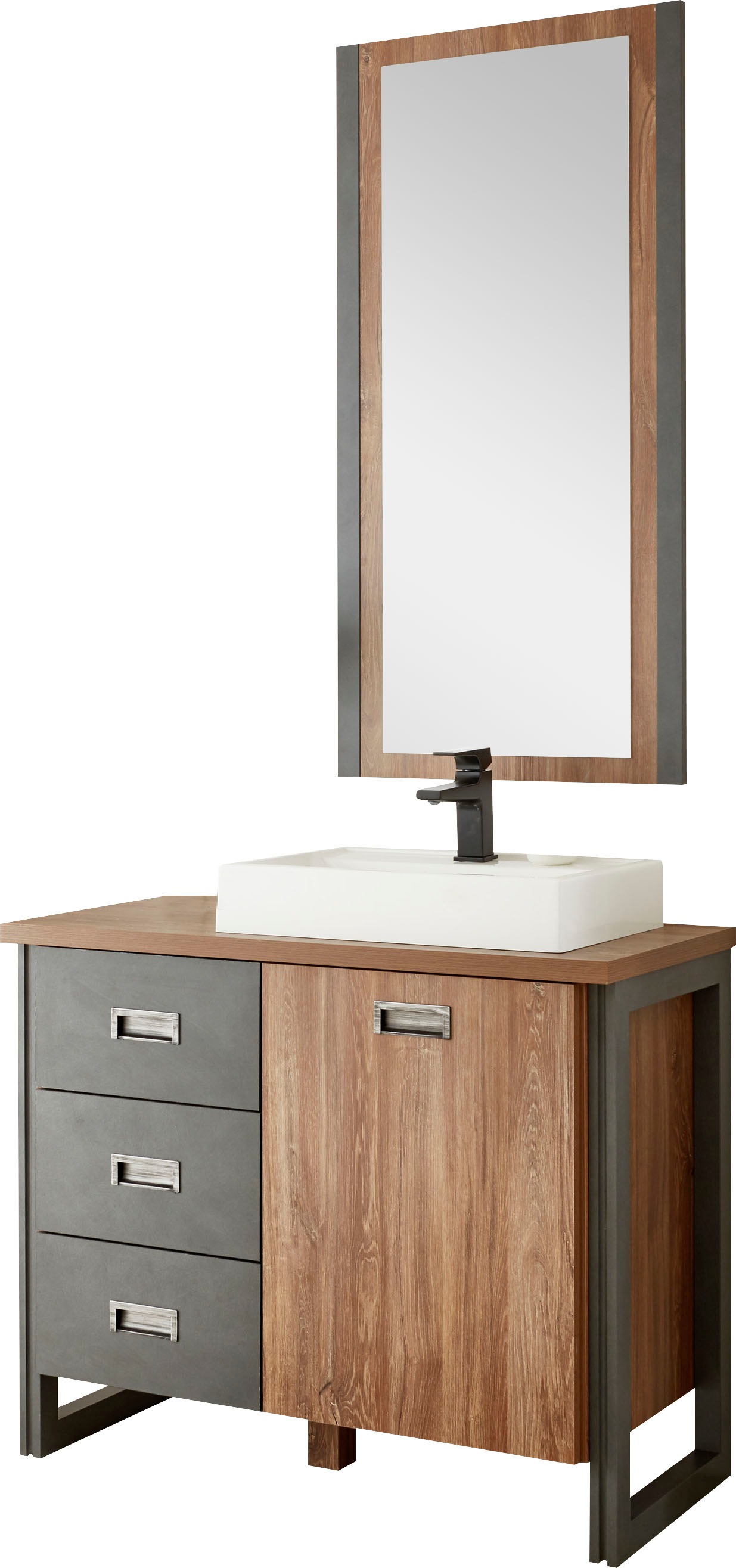 Home affaire Badmöbel-Set »Detroit, Bad im Industrialdesign, 2-teiliges Bad günstig online kaufen