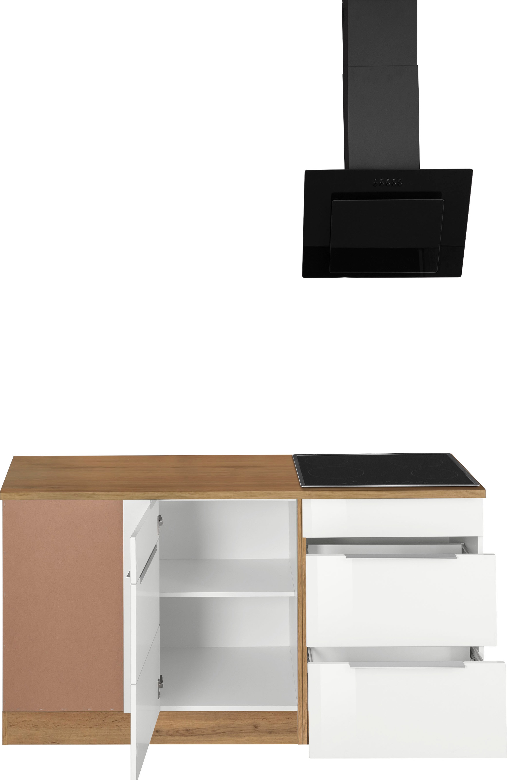 KOCHSTATION Winkelküche »KS-Brindisi Stellbreite 290/170 cm« wahlweise mit E-Geräten und Induktion, mit MDF-Fronten