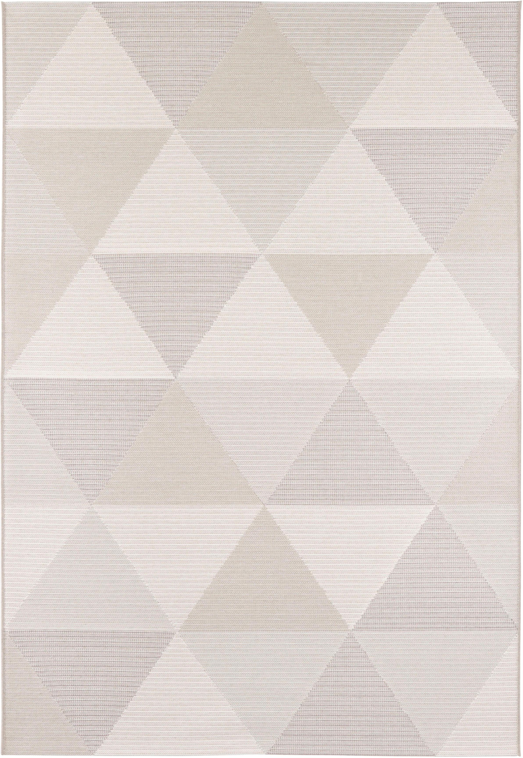 ELLE DECORATION Teppich »Sevres«, rechteckig, 4 mm Höhe, Flachgewebe, Geometrisches-Design, Dreiecke, Robust, Pflegeleicht
