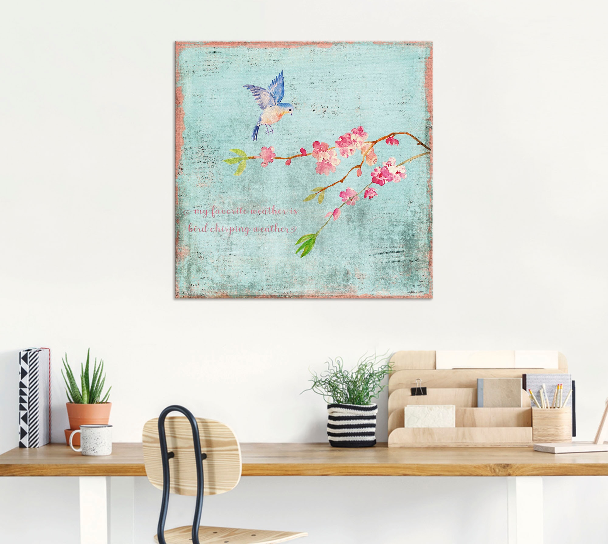 Artland Wandbild »Vogelgezwitscherwetter«, Sprüche & Texte, (1 St.), als Alubild, Outdoorbild, Leinwandbild, Poster in verschied. Größen