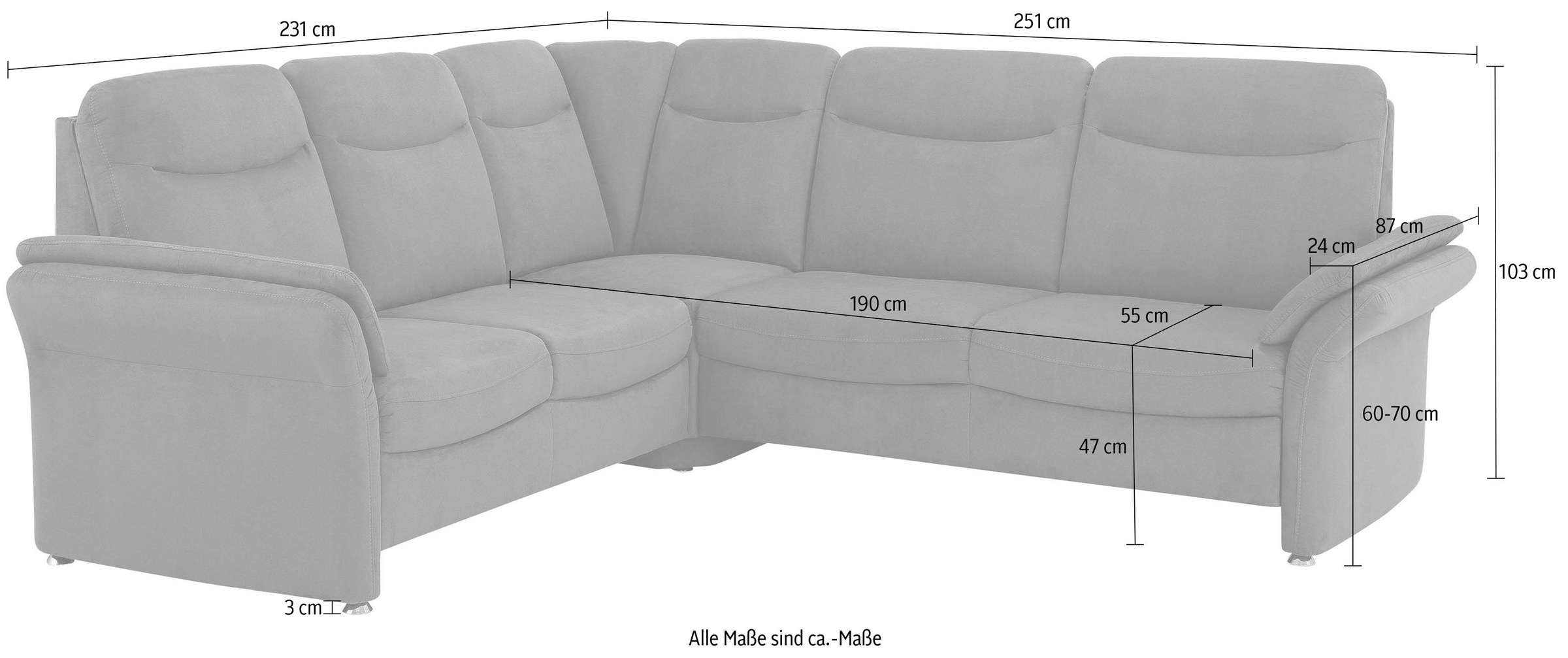Home affaire Ecksofa »Tahoma L-Form«, mit Armlehnfunktion, wahlweise Bettfunktion, Schublade, Relaxfunktion