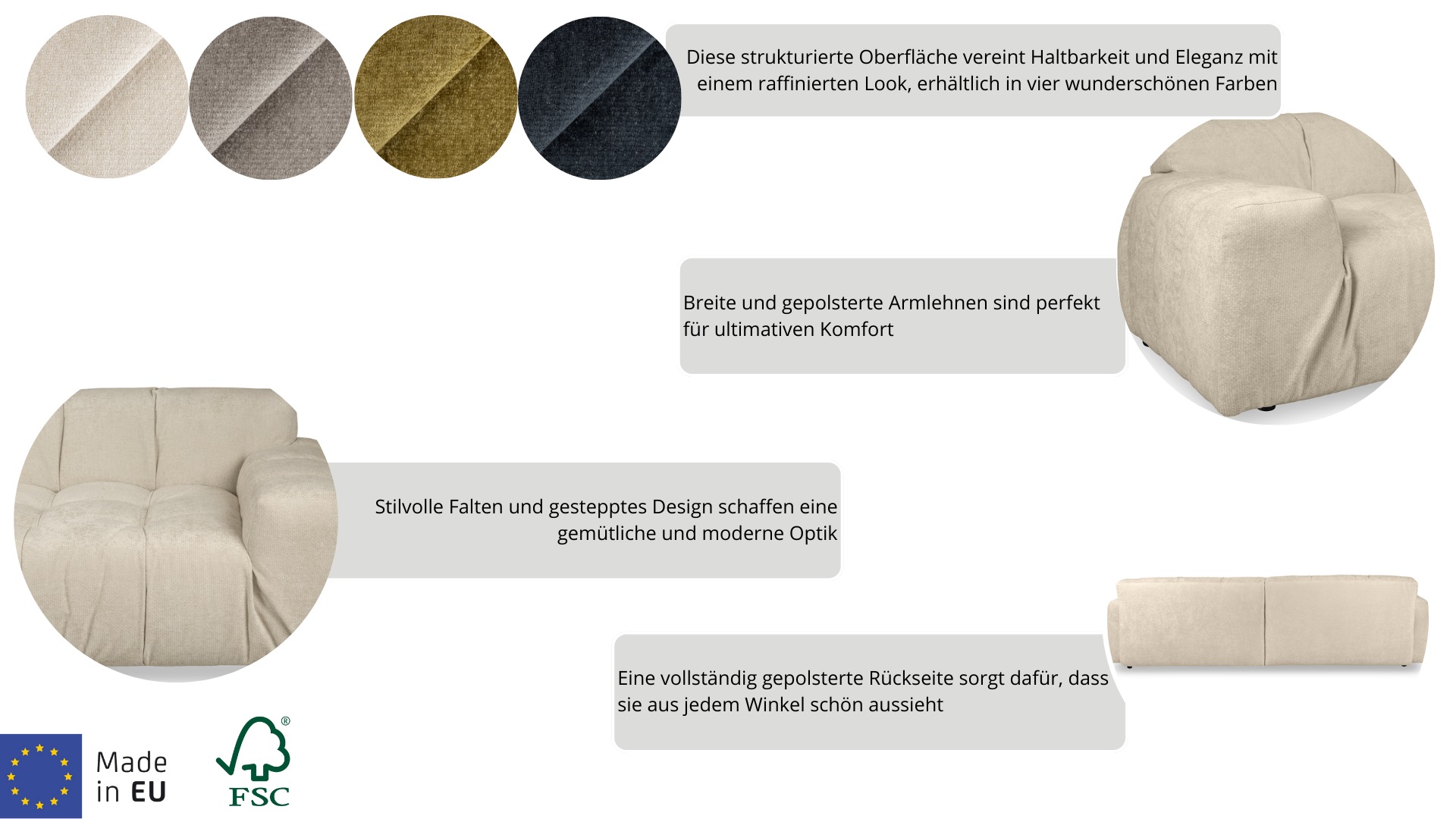 INOSIGN Polsterhocker »Calmara, weicher Lounge-Sitzkomfort«, bodentief, Samt oder Chenille, mit Knopfsteppung