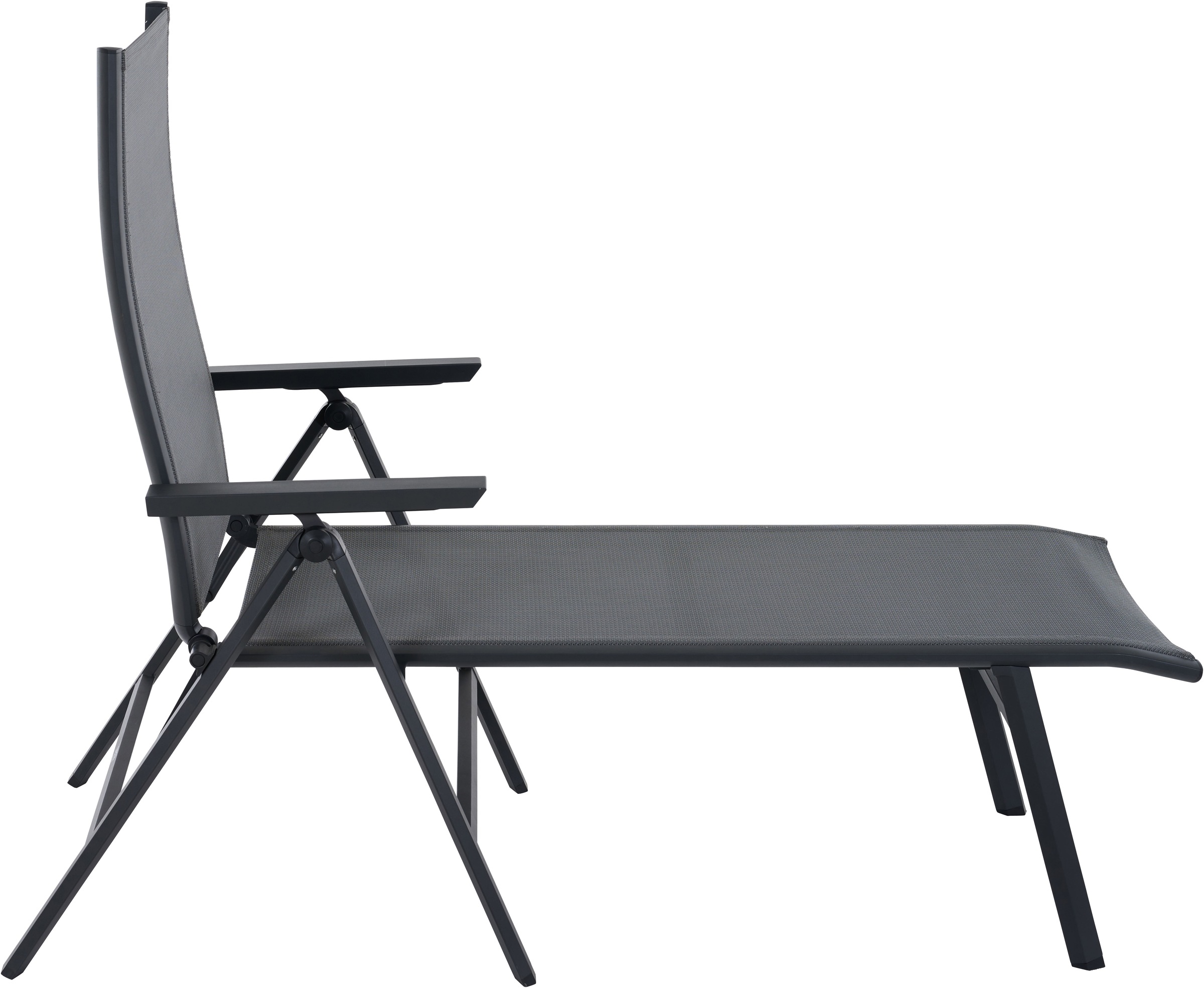 Siena Garden Gartenliege »TAURO« Gestell aus Aluminium, Ranotex® Bezug royal-grey, klappbar