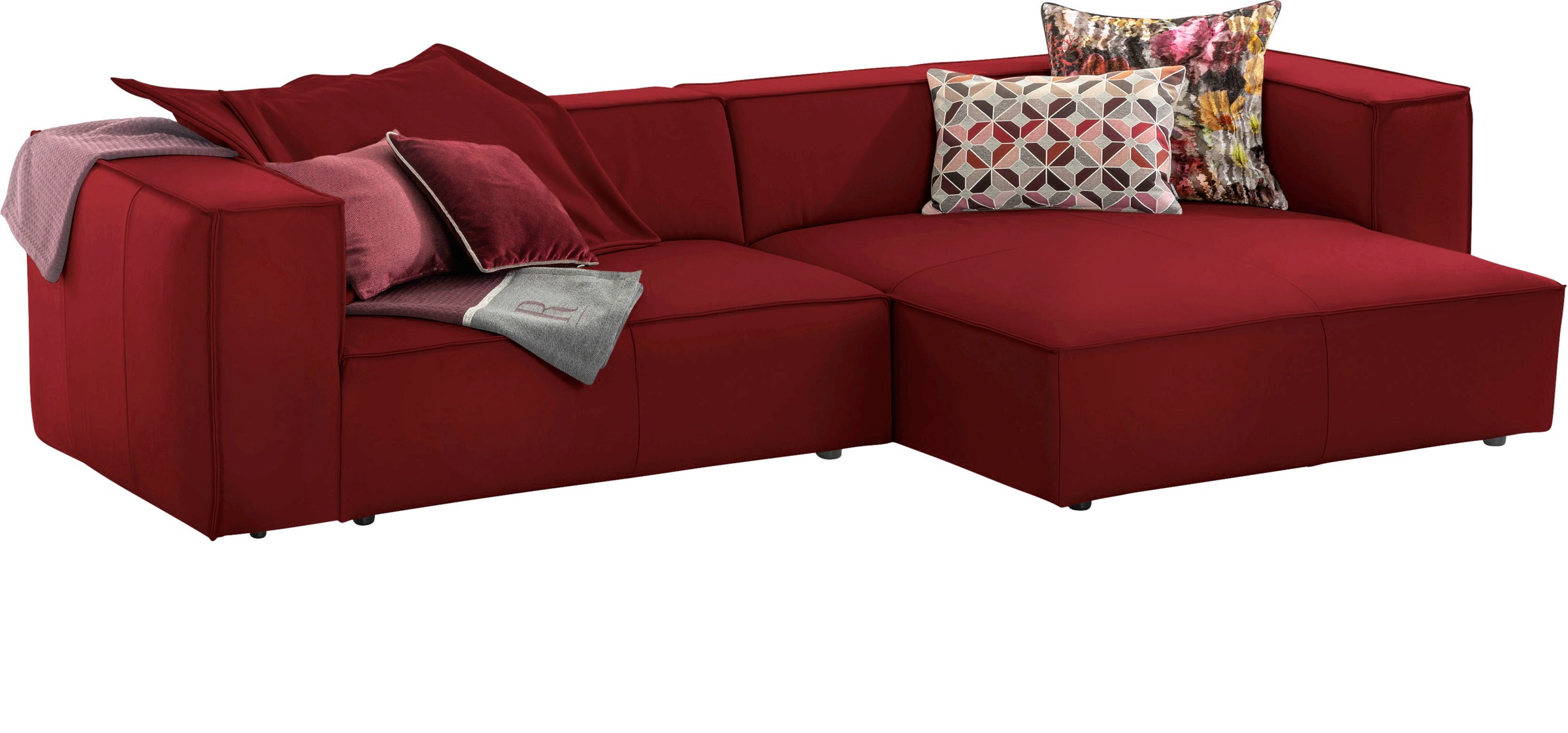 W.SCHILLIG Ecksofa »around-the-block, modern und elegant, bequem, L-Form«, mit eleganter Biese, mit Federkern
