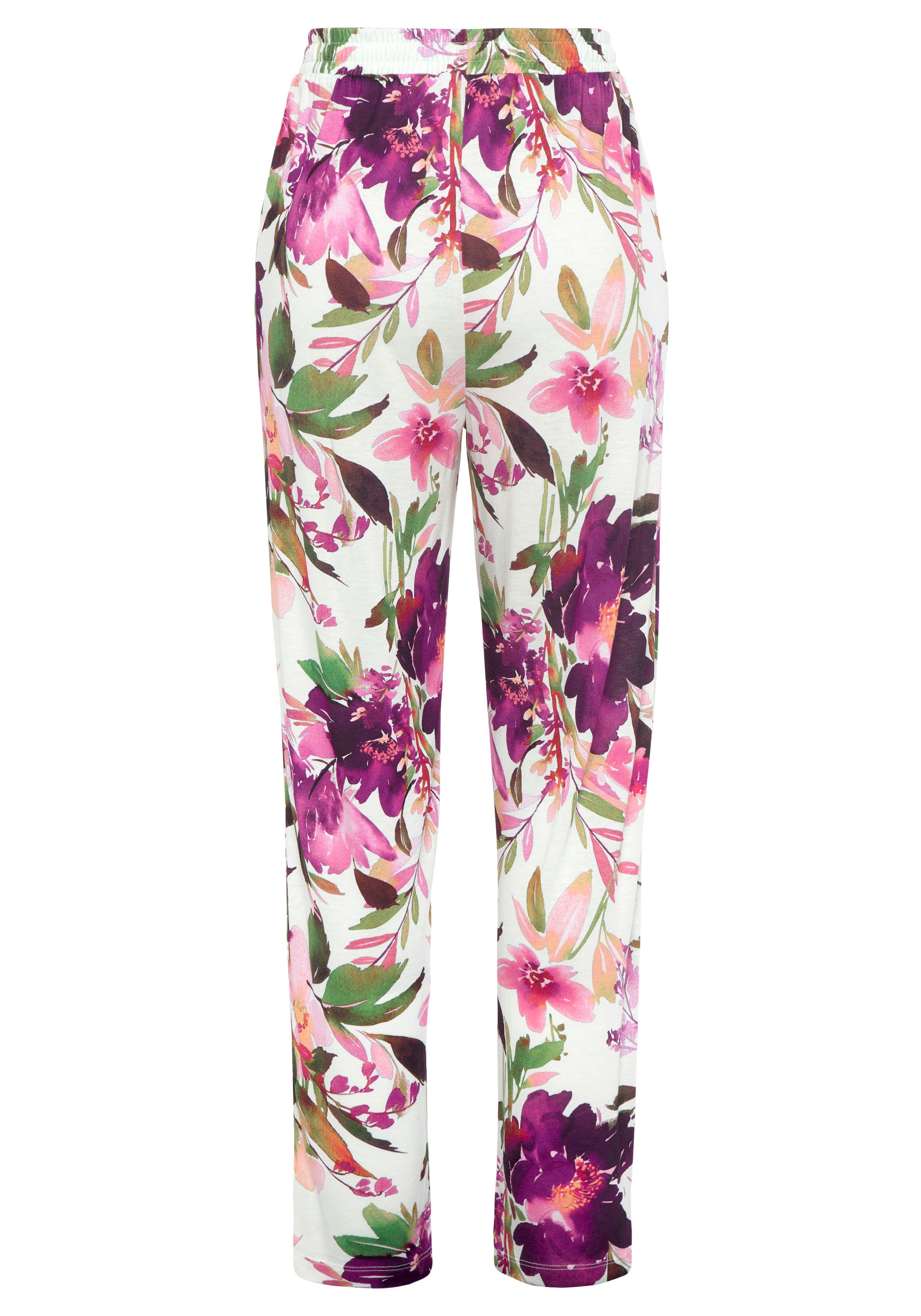 Beachtime Jerseyhose, mit Blumendruck und elastischem Bund, Sommerhose, Strandhose