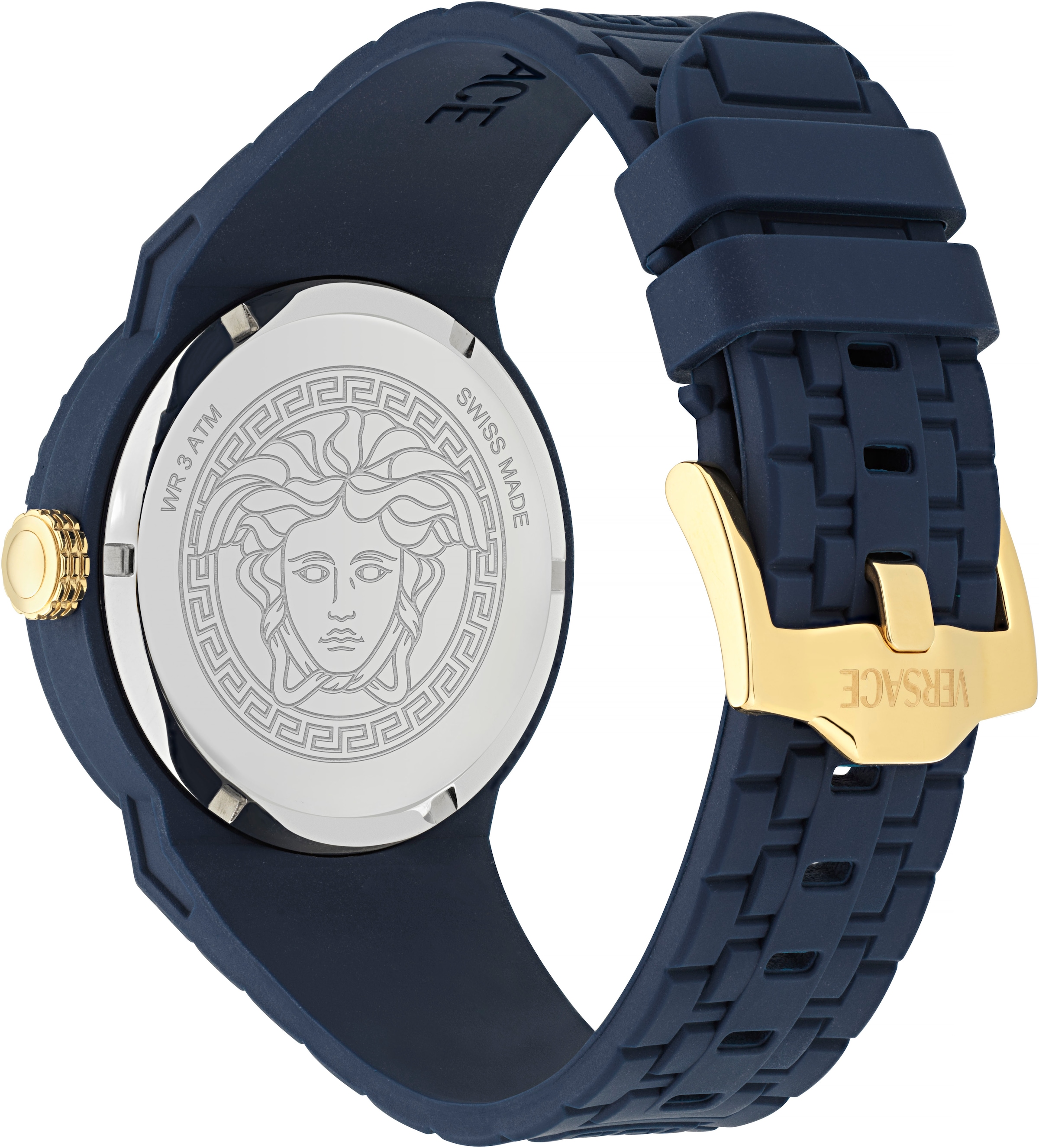 Versace Quarzuhr »V-POP GENTS«, Armbanduhr, Herrenuhr, Swiss Made, Silikonarmband, analog, Saphirglas