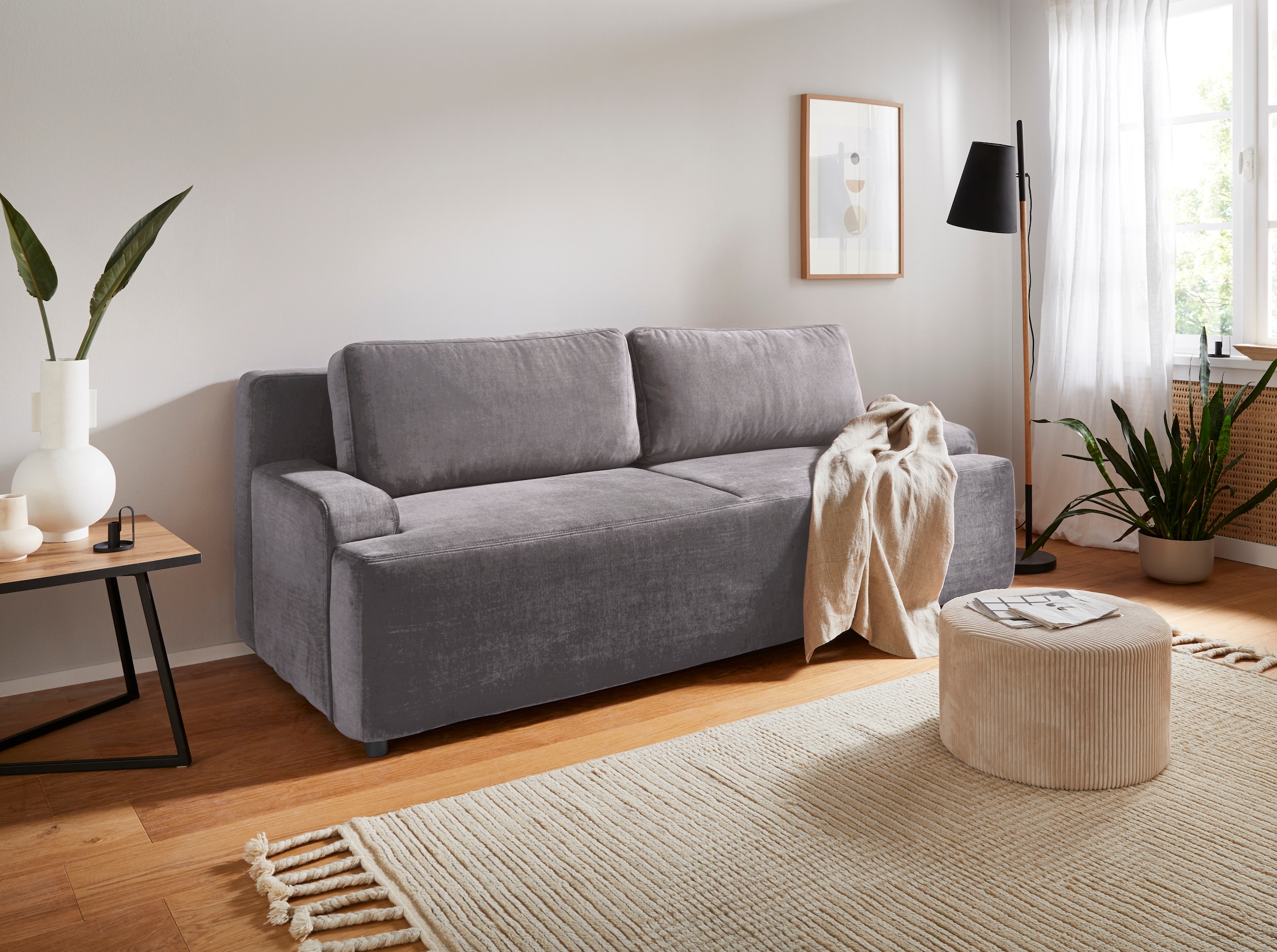 Home affaire Schlafsofa »Halbschlaf« mit Bettfunktion und Bettkasten günstig online kaufen