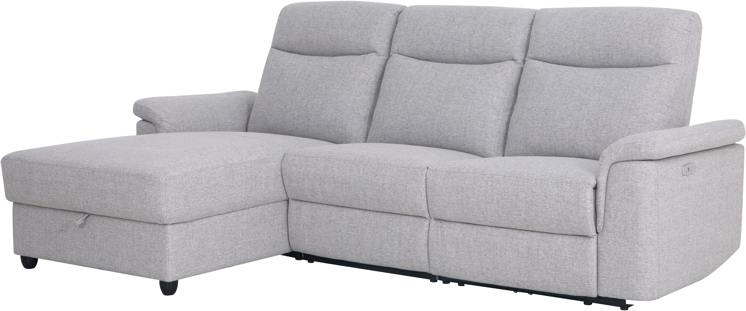 Home affaire Ecksofa »BRIONNE, L-Form, 255cm, manuelle u. elektrische Funktion (USB A/C),«, Liegefunktion, Stauraum, Federkernpolsterung, Webstoff
