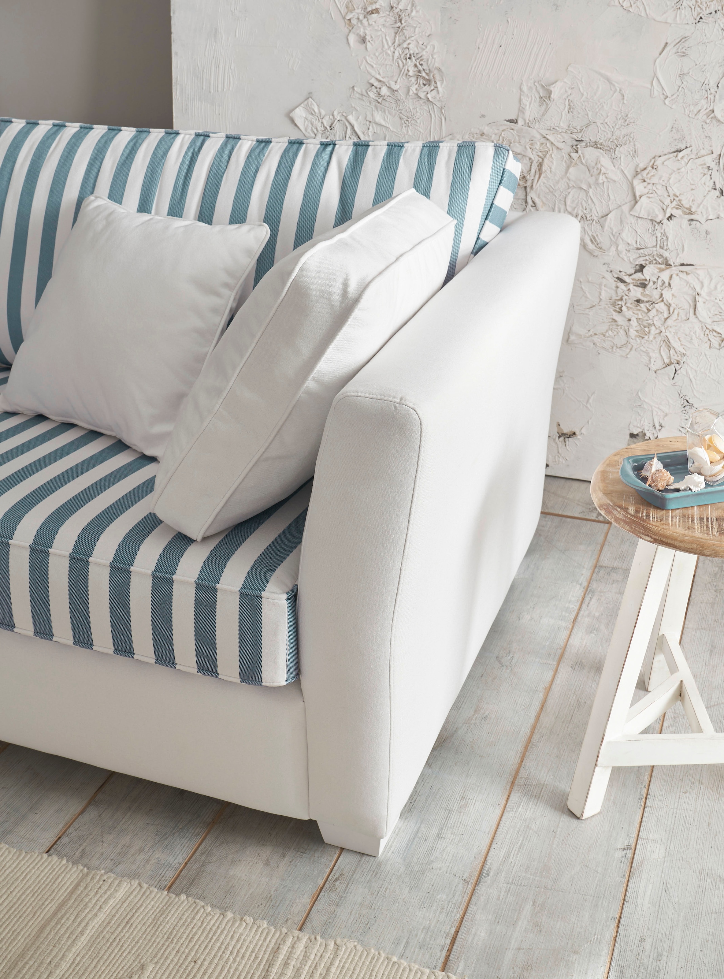 Home affaire Polsterecke »CALIFORNIA«, (2 St.), maritimer Landhausstil, Ecksofa, Hocker links / rechts montierbar