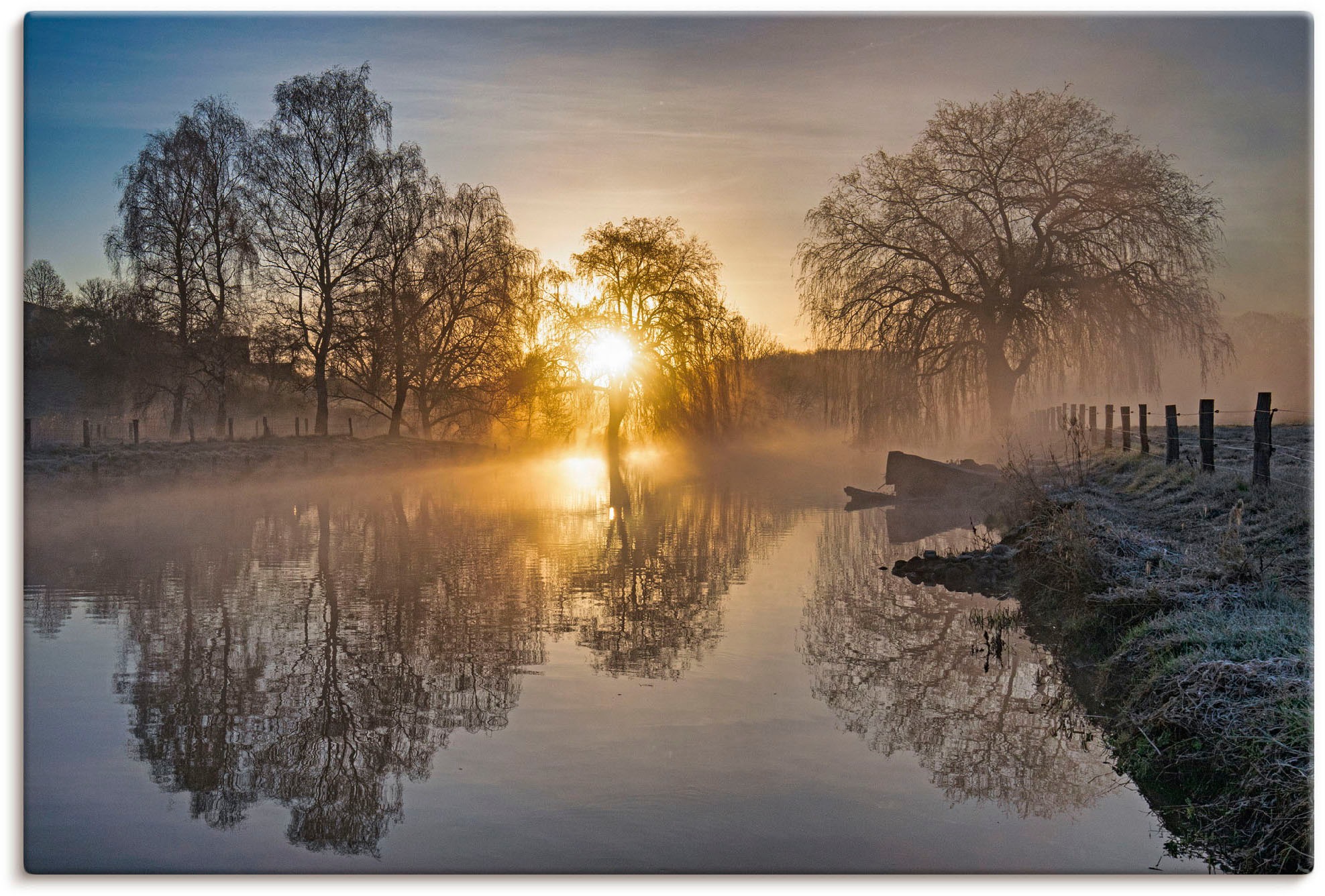Artland Wandbild »Mystischer Morgen an der Trave«, Bilder vom Sonnenunterga günstig online kaufen