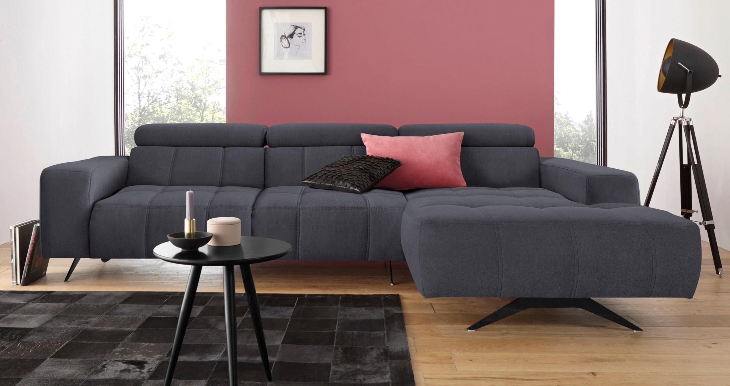 DOMO collection Ecksofa »Trento L-Form, mit Kufenfuß oder Einzelfuß« wahlwe günstig online kaufen