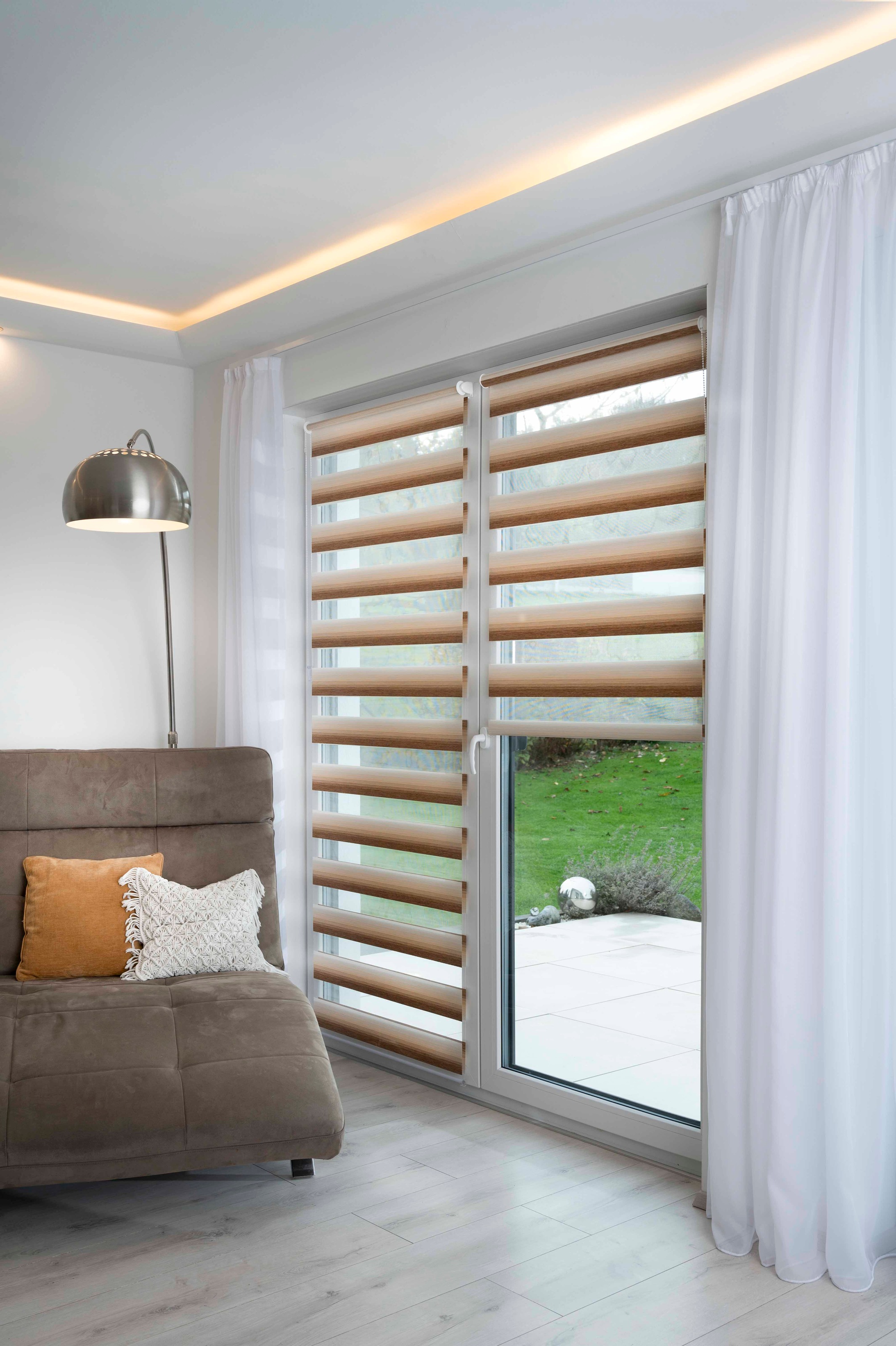 K-HOME Doppelrollo »Doppelrollo mit schönen Farbverlauf« Lichtschutz ohne Bohren freihängend